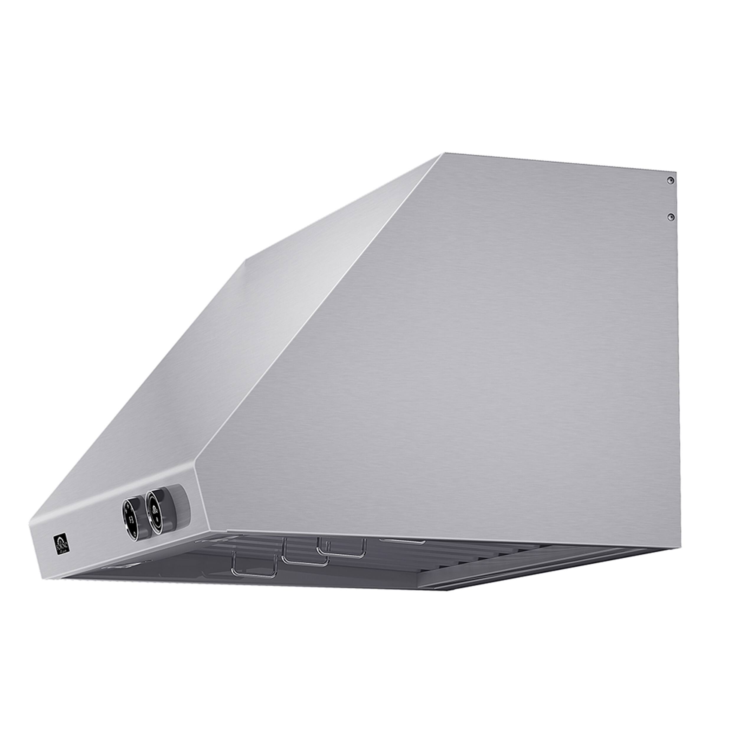 Angle. Forno Appliances - Biagio 30" Wall Mounted Vented Range Hood - Silver.