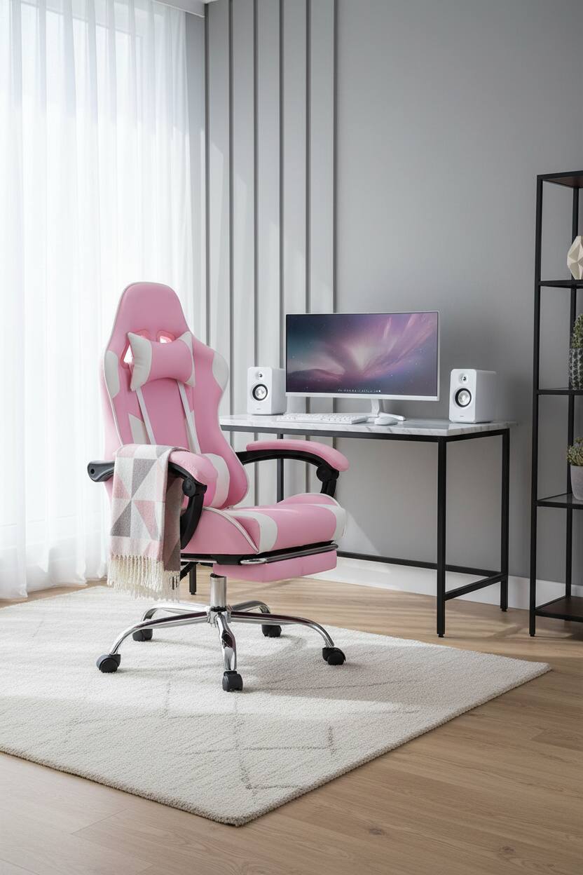Alt View 6. AOITUN - Ergonomic Video Game Desk Chair with Dorms and Offices, Supports Quality and Value - White.