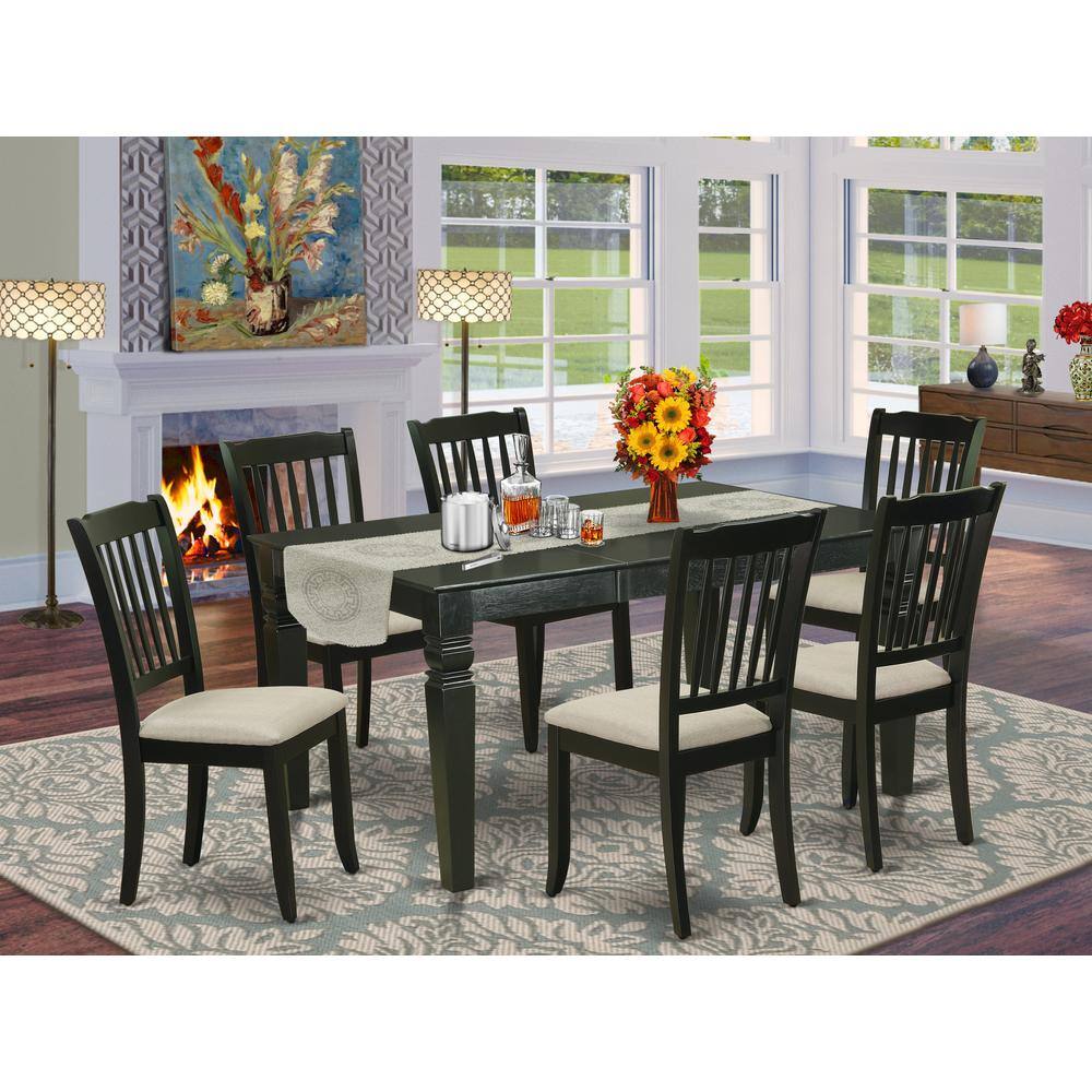 Left. East West Furniture - Dining Room Set Black - Brown.
