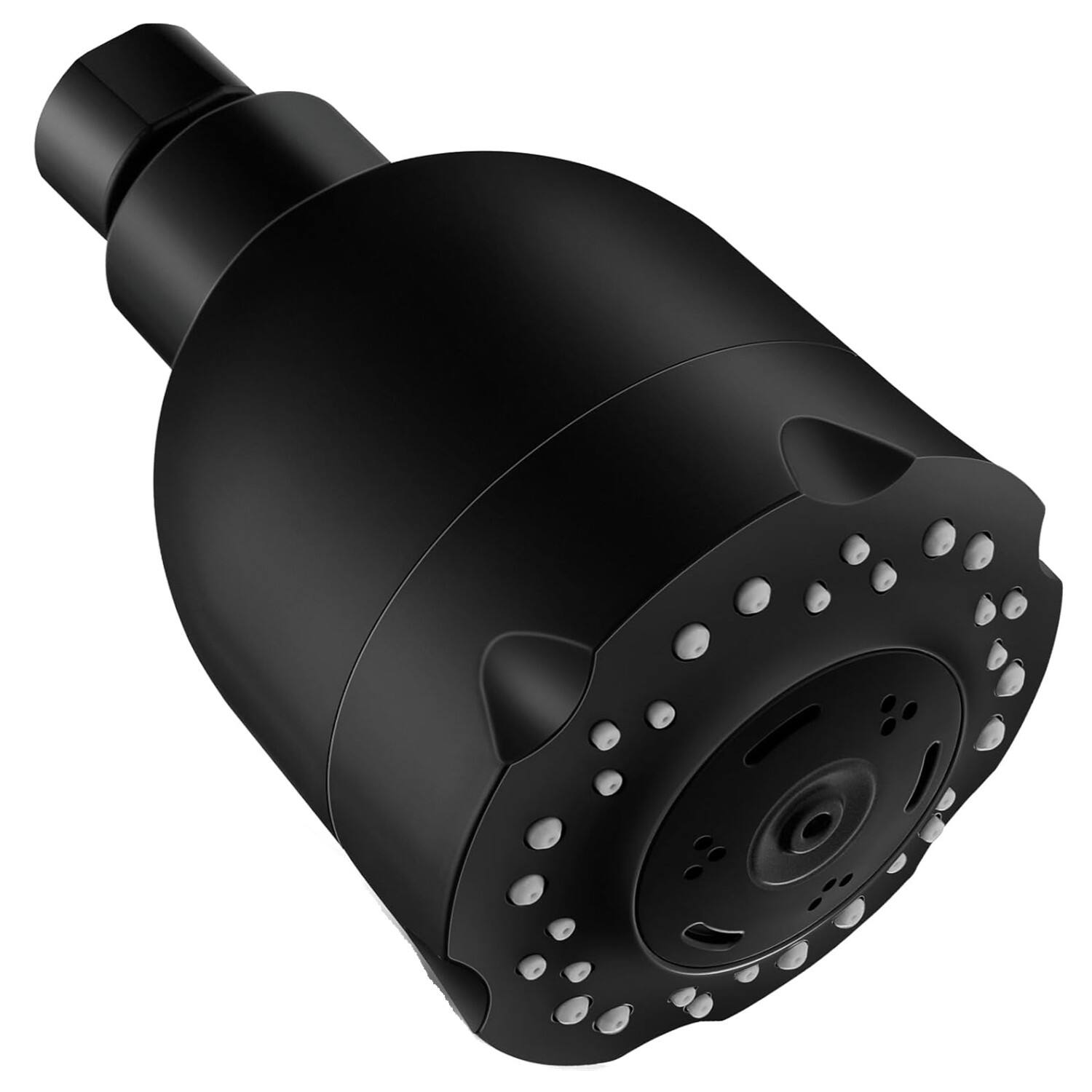 Front. Giantpower - 3.6 inch High Pressure Boosting Shower Head with 360°Adjustable - Matte Black.