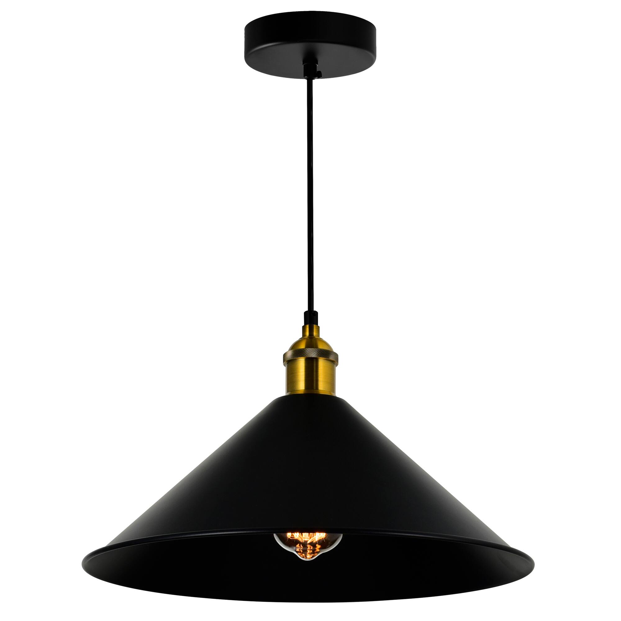 Left. CWI Lighting - Brave 1 Light Black Mini Pendant - Black.