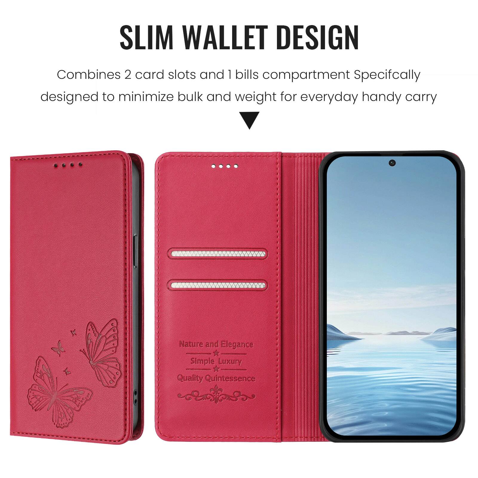 SLIM WALLET DESIGN  
Combines 2 card slots and 1 bills compartment  
Specifically designed to minimize bulk and weight for everyday handy carry  

Nature and Elegance  
Simple Luxury  
Quality Quintessence