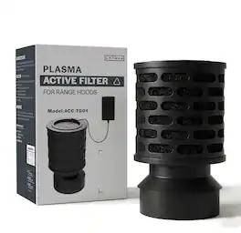 Empava - 6-Inch Round Powered Plasma Filter Kit, Non-Ducted Range Hood Replacement, Ductless Recirculating Odor Eliminator - Black