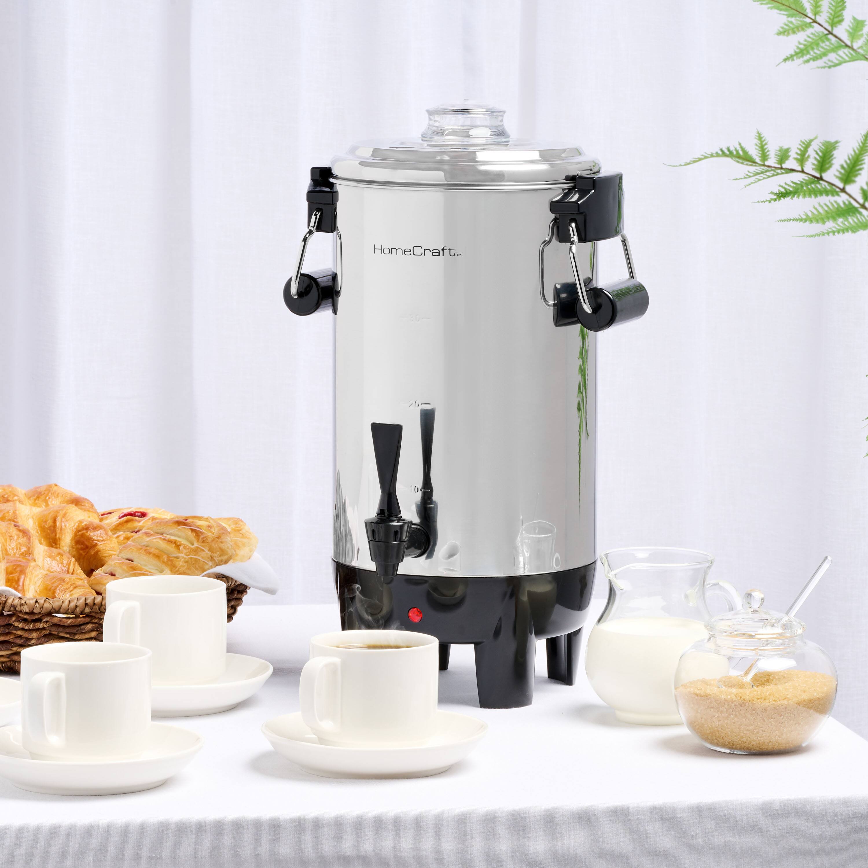 Alt View 4. HomeCraft - Quick-Brewing 1000-Watt Automatic 30-Cup Coffee Urn - Stainless Steel.