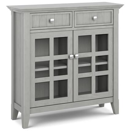 Front. Simpli Home - Acadian Entryway Storage Cabinet - Fog Grey.