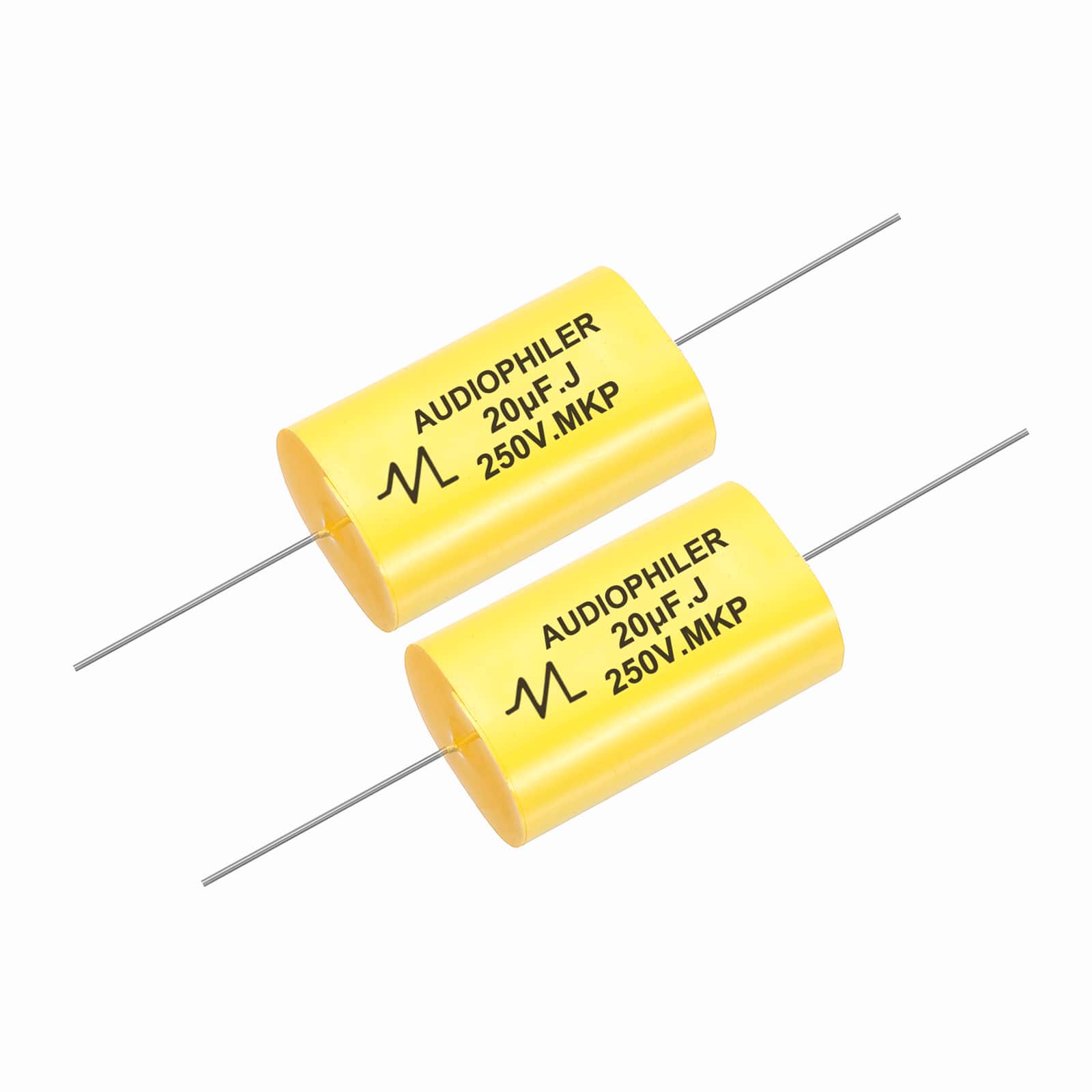 Unique Bargains - 2pcs 20uF High-Frequency Divider Capacitor, 276V Audio Speaker Crossover Non-Polarity Polypropylene MKP Film Capacitors - Yellow price history on PriceWatchPro
