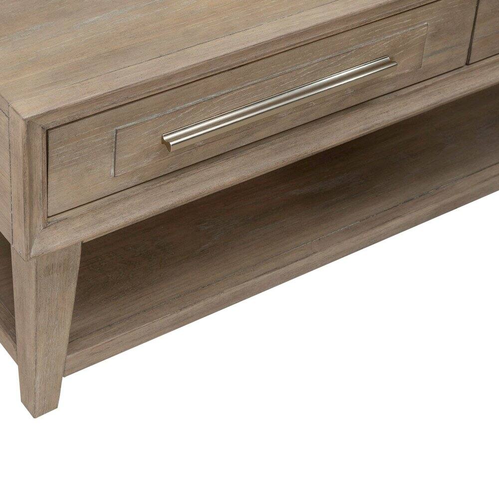 Alt View 3. Liberty Furniture Industries - Brentwood Cocktail Table with Drawer Storage - Sandstone Oak Wood - Sandstone.