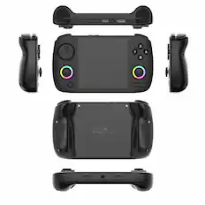 Front. Anbernic - Portable Retro Game Console with RGB Lights and 5000 Built In Games - Black.