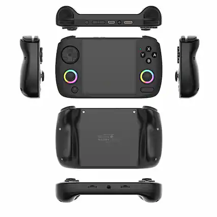 Front. Anbernic - Portable Retro Game Console with RGB Lights and 5000 Built In Games - Black.