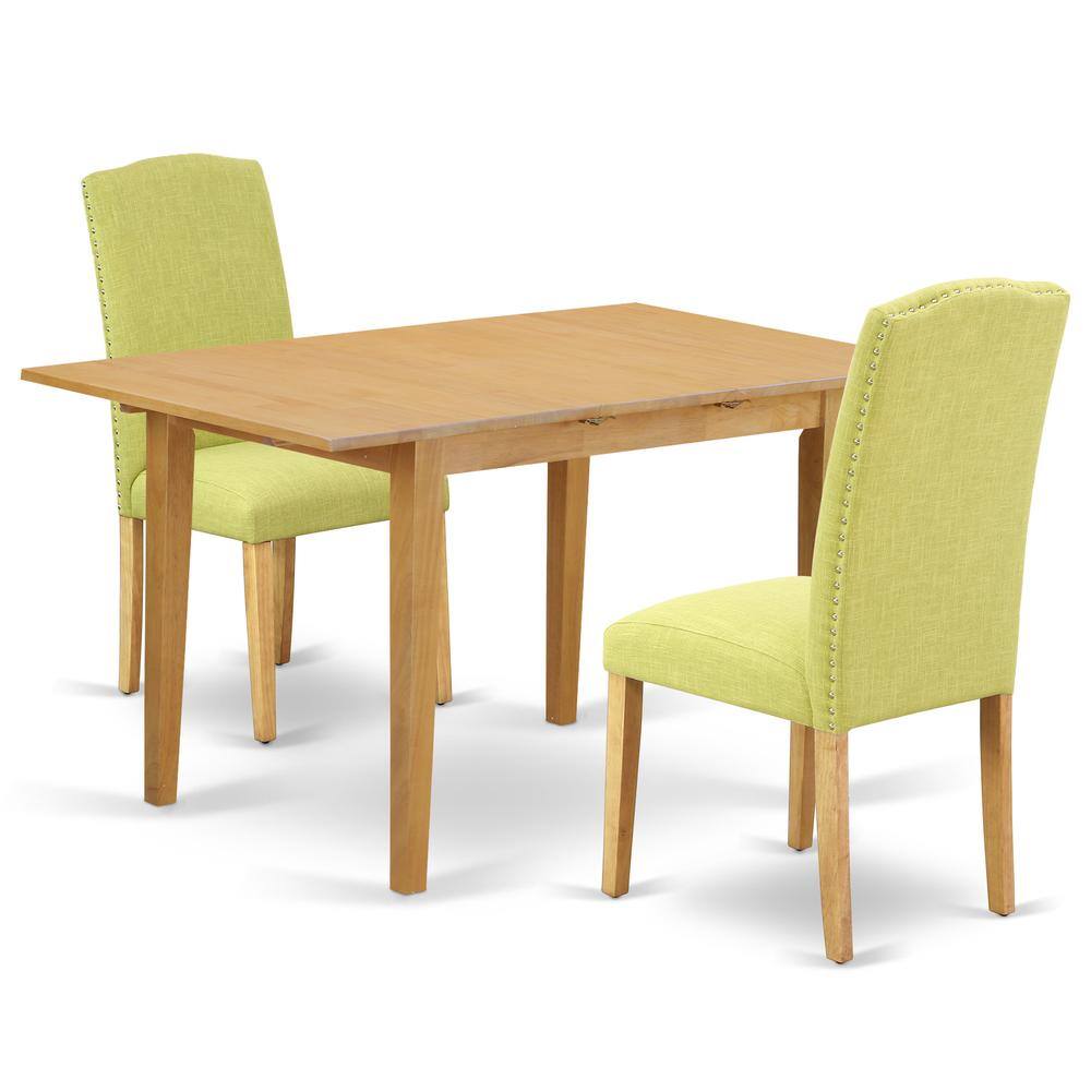 Back. East West Furniture - Dining Room Set Oak - Brown.