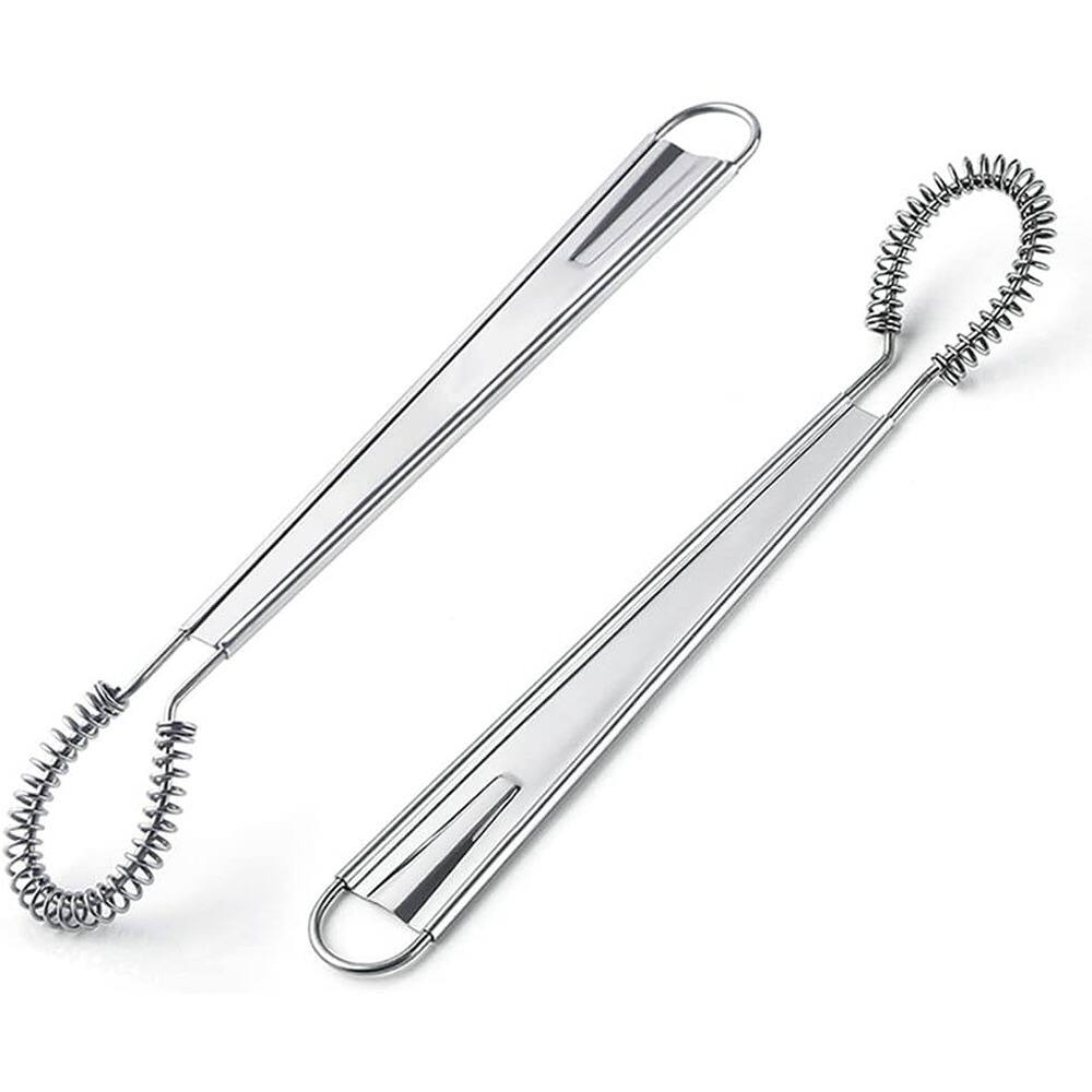 Back. RTMB - 2-Pack Stainless Steel Mini Whisks, Handheld for Sauce, Eggs & Coffee - silver.