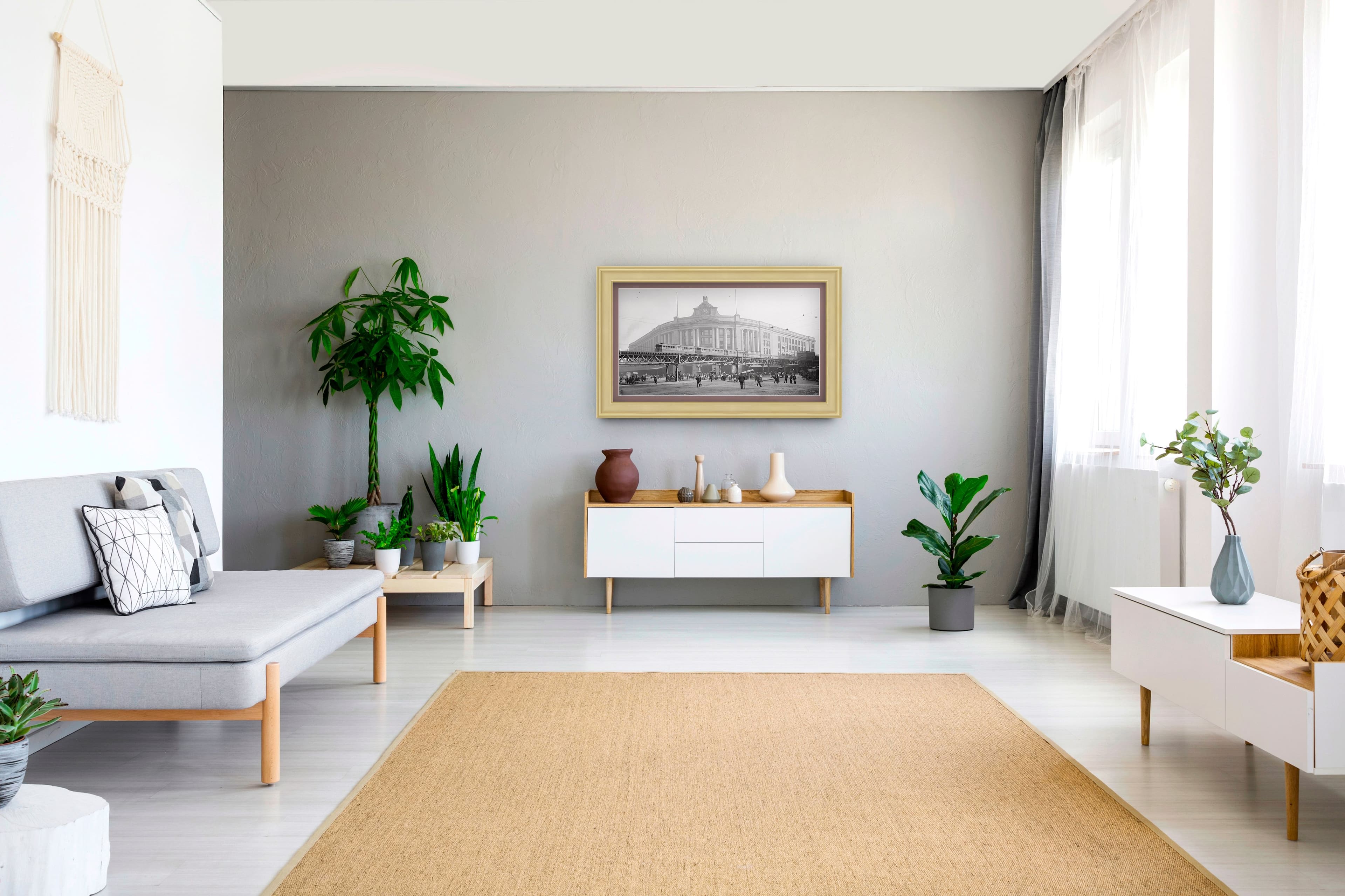 Angle. Deco TV Frames - Premiere Bezel for Samsung the Frame TV - 32" - Antique White.