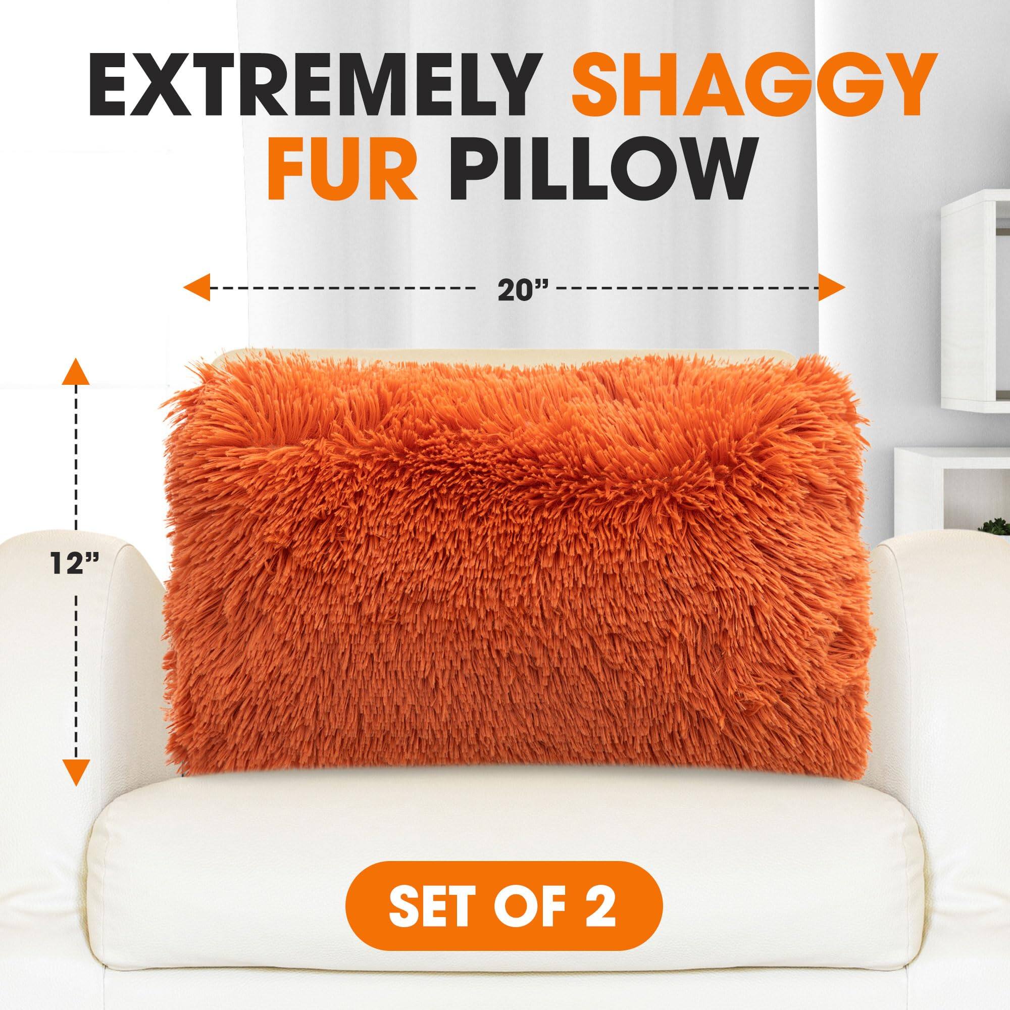 EXTREMELY SHAGGY FUR PILLOW  
20"  
12"  
SET OF 2