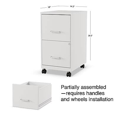 18" x 14.3" x 26.3"  
Partially assembled — requires handles and wheels installation
