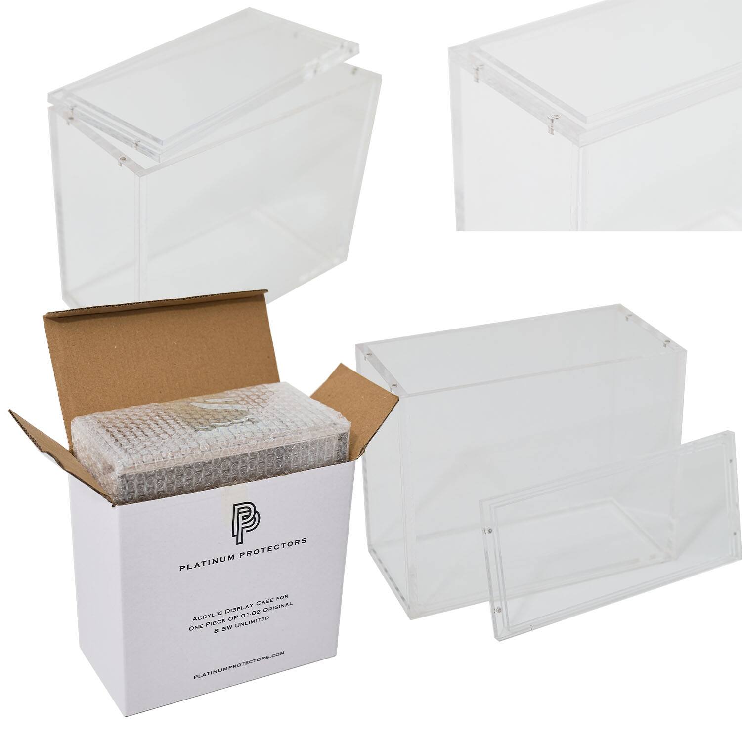 PLATINUM PROTECTORS  
ACRYLIC DISPLAY CASE FOR ONE PIECE OF 20Z ORIGINAL & SW UNLIMITED  
PLATINUMPROTECTORS.COM