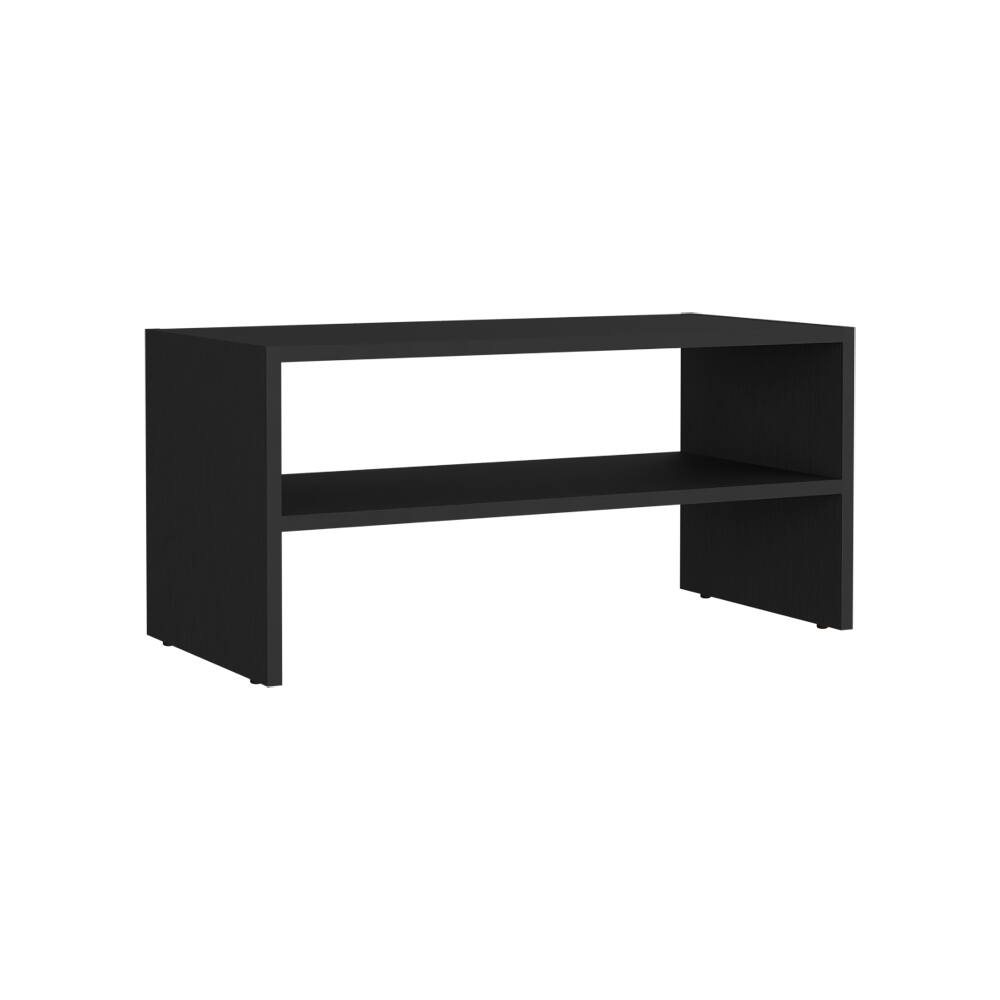 Angle. Loheer - Loheer 23 inch wide 2-tier shoe rack stackable black shoe organizer - Black.