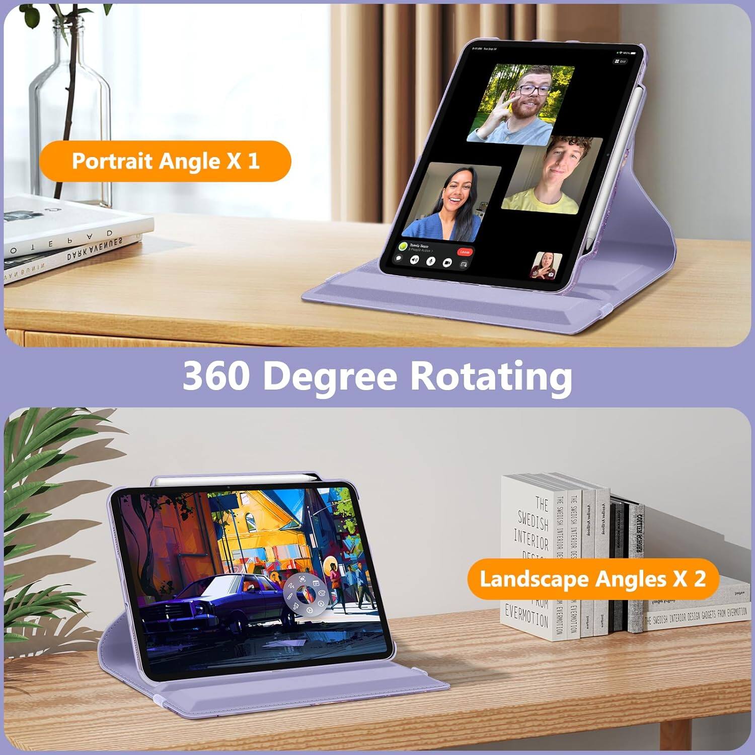 Portrait Angle X 1  
360 Degree Rotating  
Landscape Angles X 2