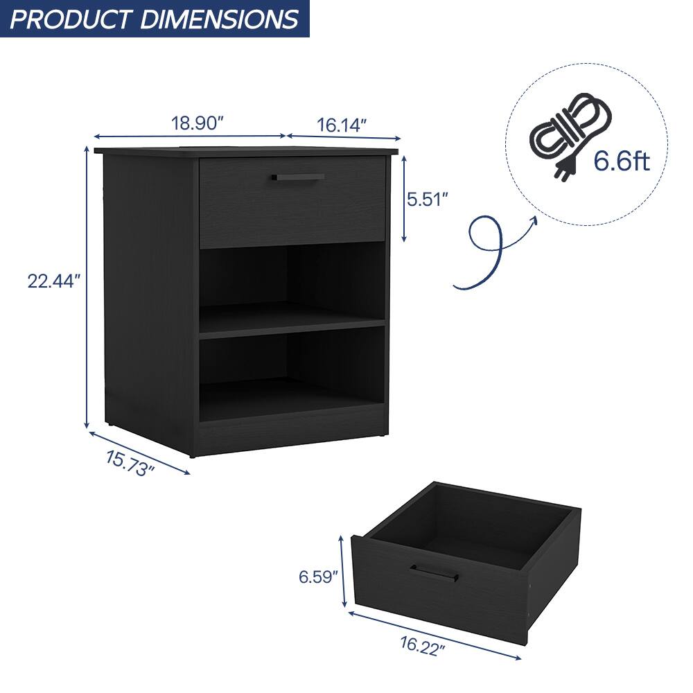 PRODUCT DIMENSIONS

- Height: 22.44"
- Width: 18.90"
- Depth: 16.14"
- Shelf Depth: 5.51"
- Drawer Height: 6.59"
- Drawer Width: 16.22"
- Drawer Depth: 6.59"
- Overall Height: 6.6ft