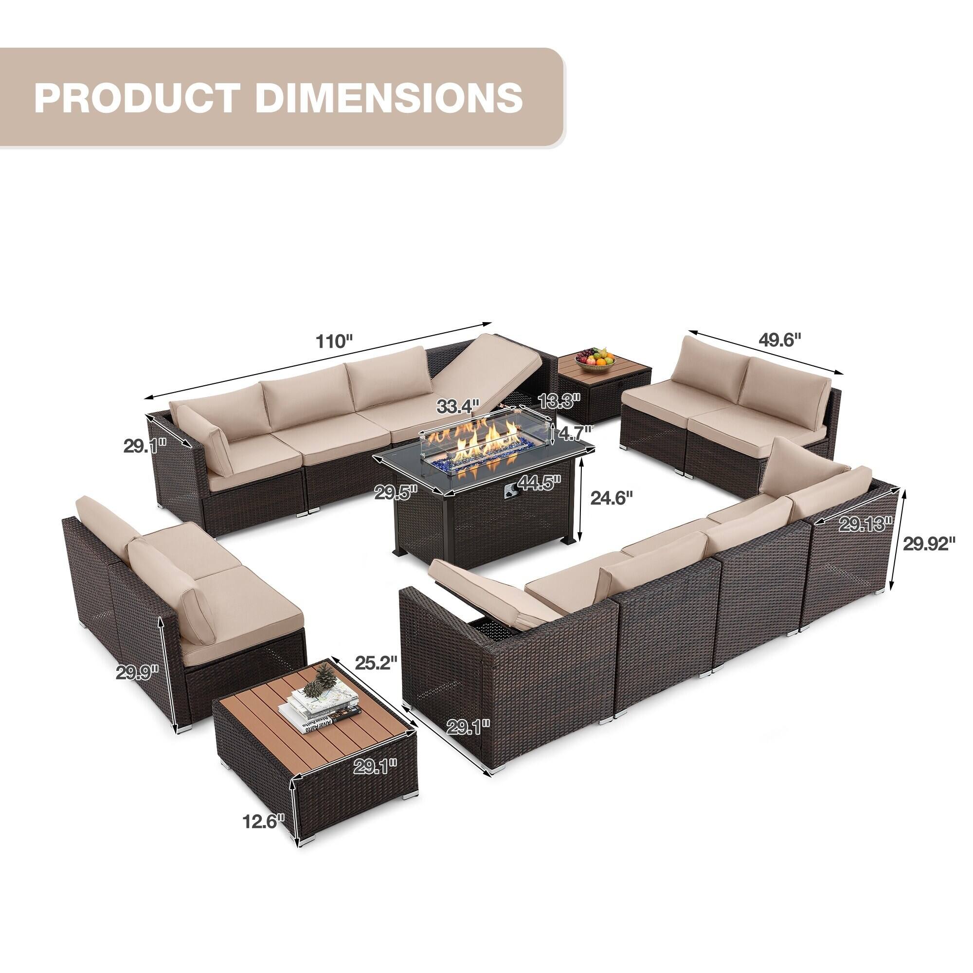 PRODUCT DIMENSIONS

- 110"
- 49.6"
- 29.1"
- 33.4"
- 13.3"
- 4.7"
- 44.5"
- 29.5"
- 24.6"
- 29.13"
- 29.92"
- 29.9"
- 25.2"
- 12.6"