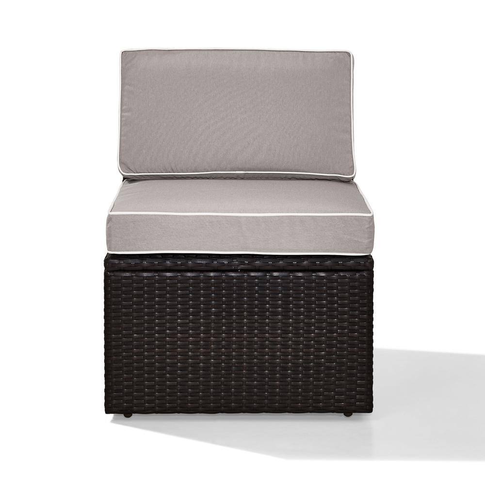 Back. Crosley Furniture - Palm Harbor Wicker Armless Outdoor Sectional Chair - Gray.