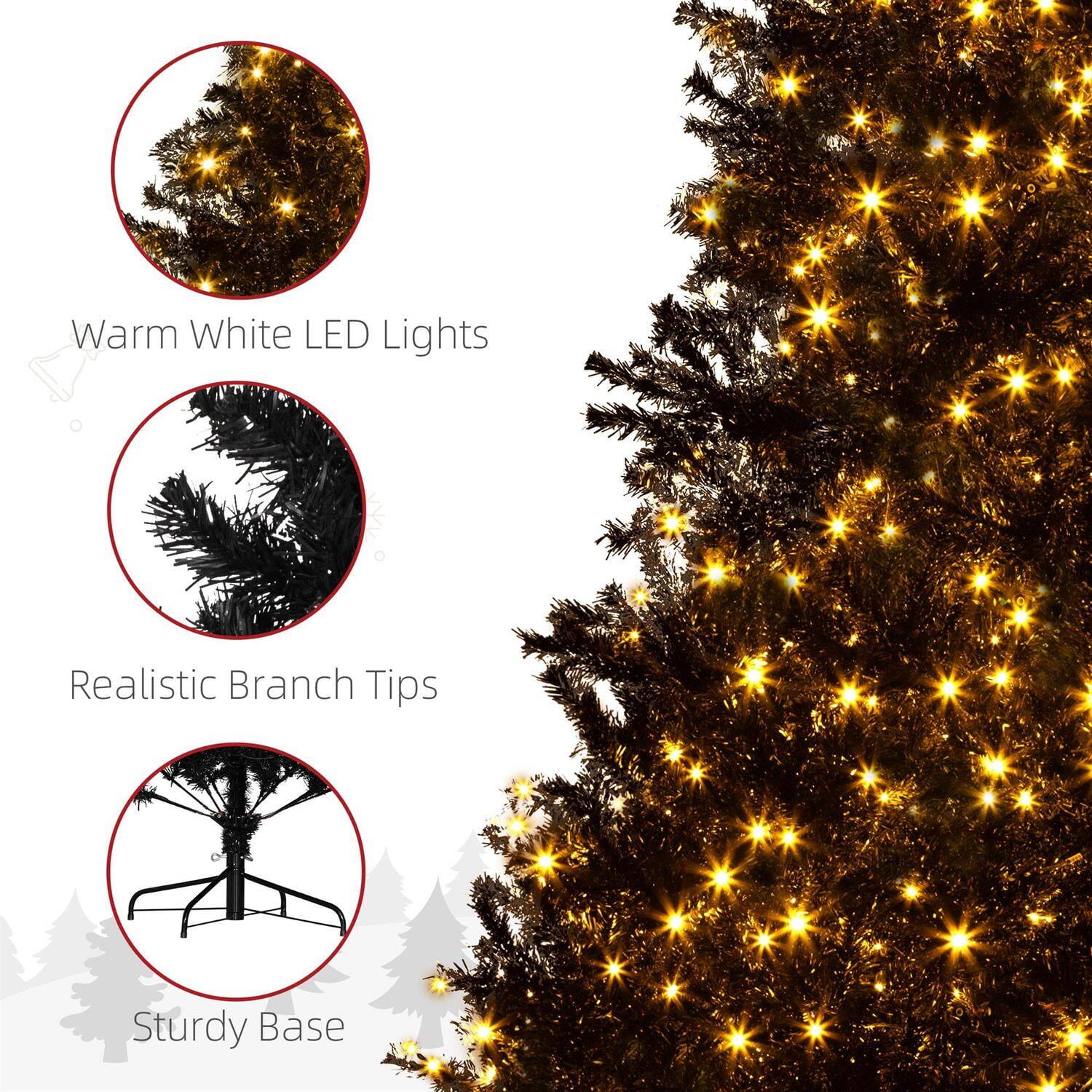 Warm White LED Lights  
Realistic Branch Tips  
Sturdy Base