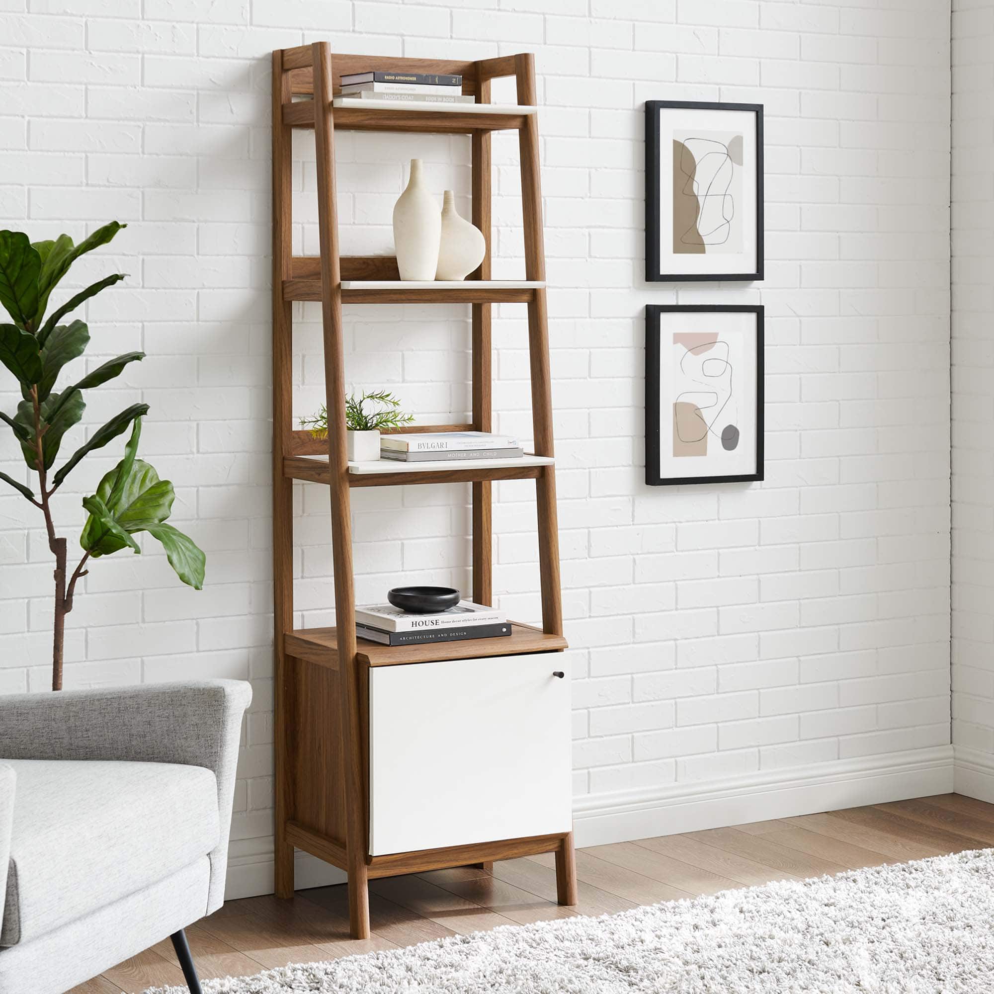 Bixby 21" Bookshelf by Modway - Walnut White