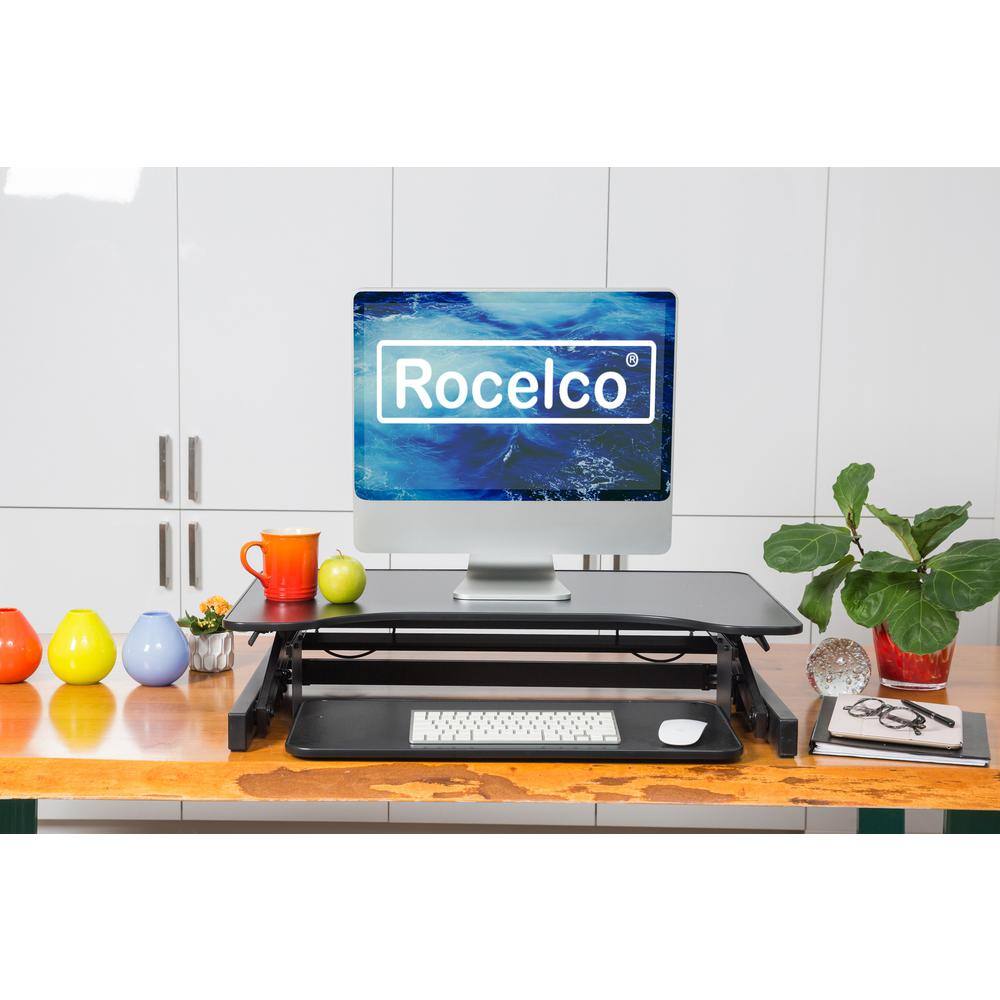 Alt View 4. Rocelco - Rocelco 32" Height Adjustable Standing Desk - Black.