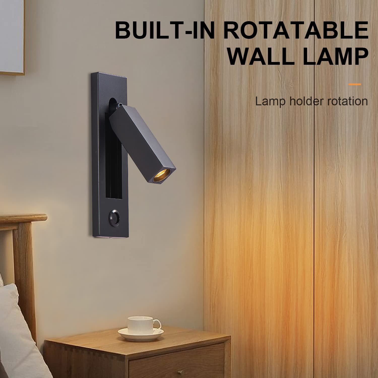 BUILT-IN ROTATABLE WALL LAMP  
Lamp holder rotation