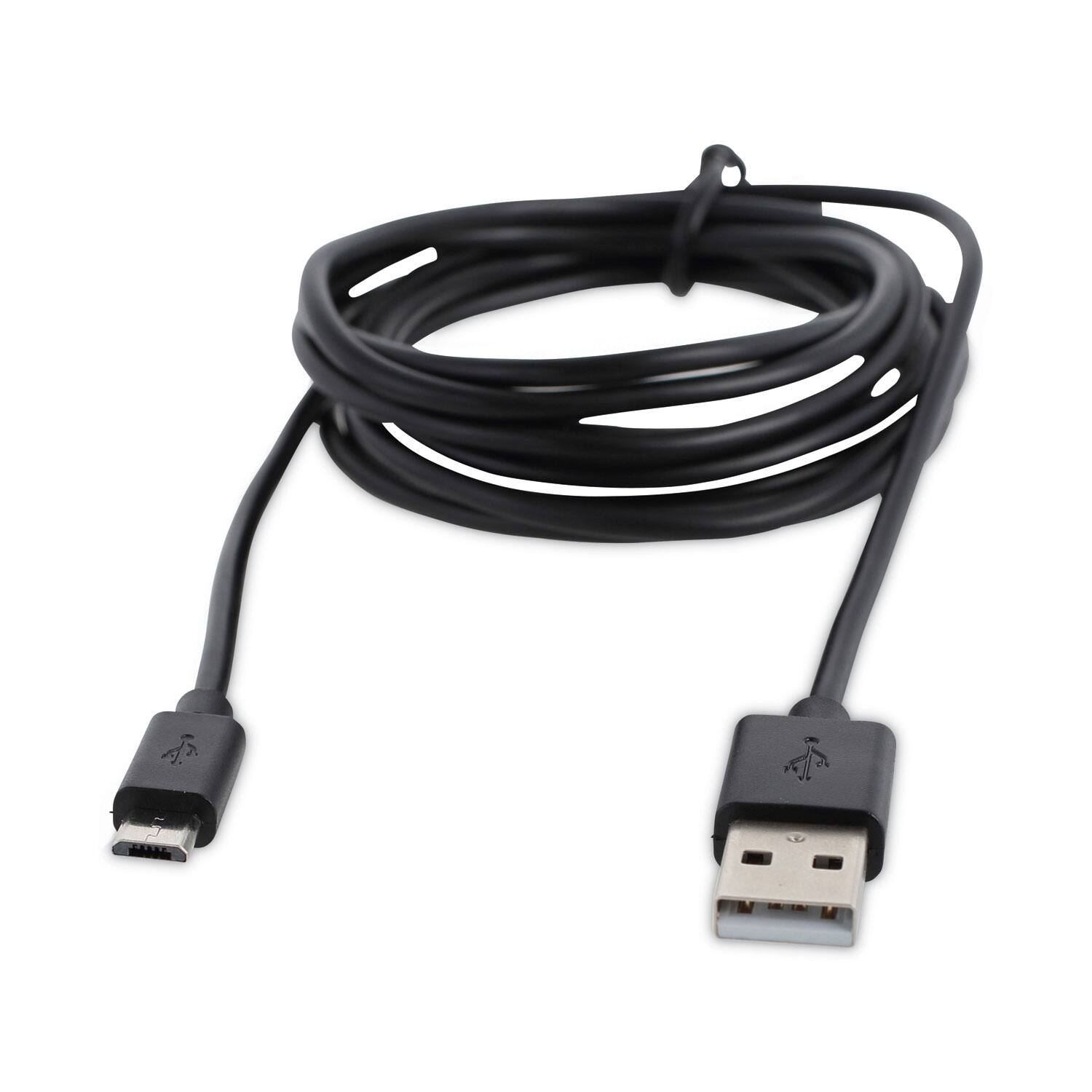 Angle. Innovera - Usb To Micro Usb Cable, 6 Ft, Black.