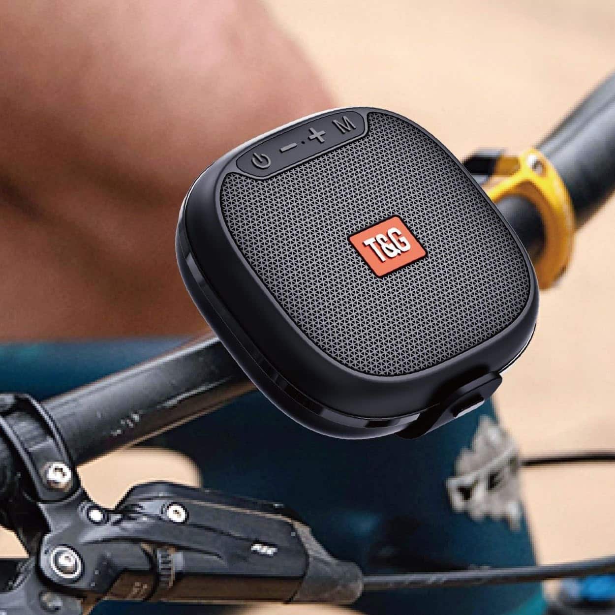 Stamp n Camp - Portable Bluetooth Speaker for Bike, Mini Outdoor Travel Speakers, Wireless Traveling Bicycle Integrated Design with - Bike speaker