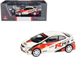 2007 Honda Civic Type R FN2 "Race Livery" 1/64 Diecast Model Car by Paragon Models - White