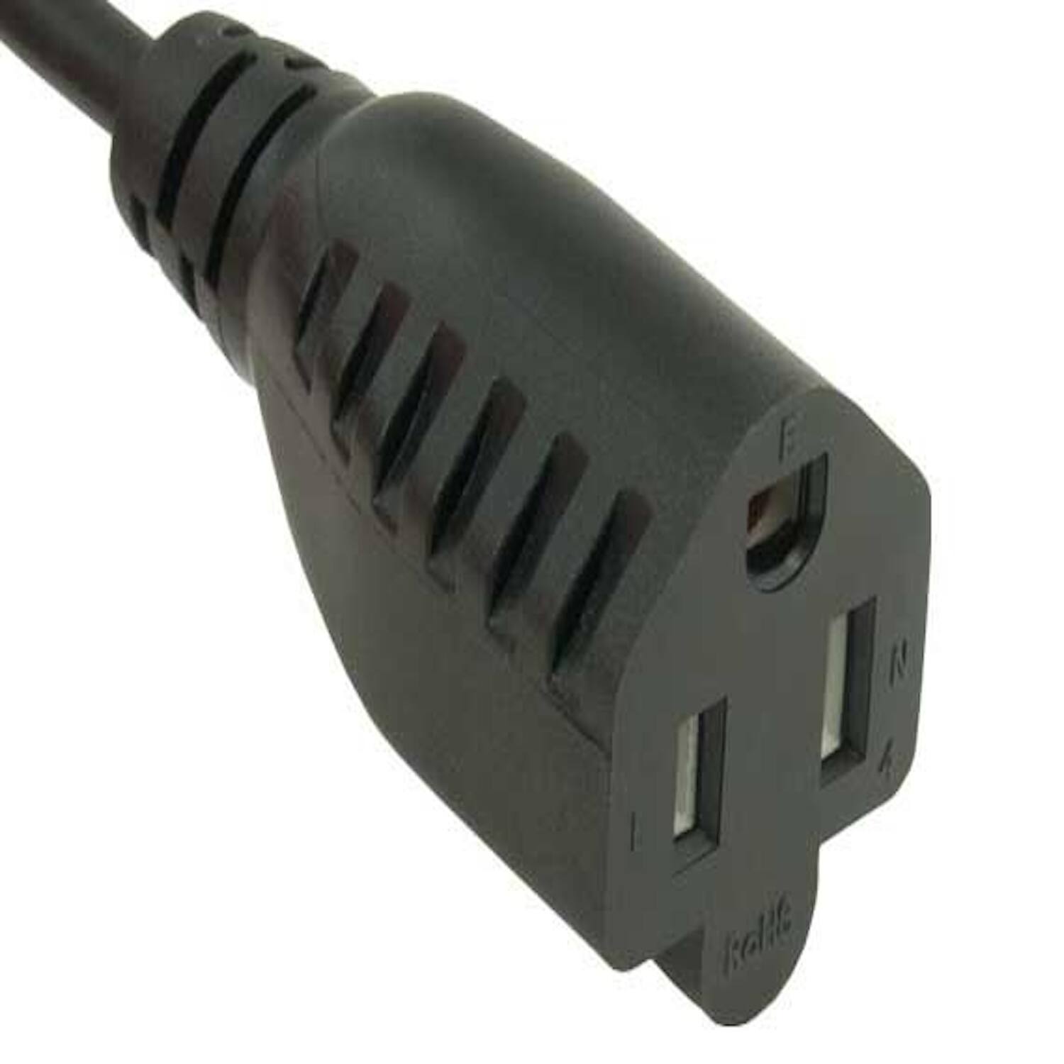 Angle. Sanoxy - SANOXY Cables and Adapters; 2 PACK of 3ft 18 AWG Monitor Power Adapter Cord (NEMA 5-15R to IEC320 C14) - Black.