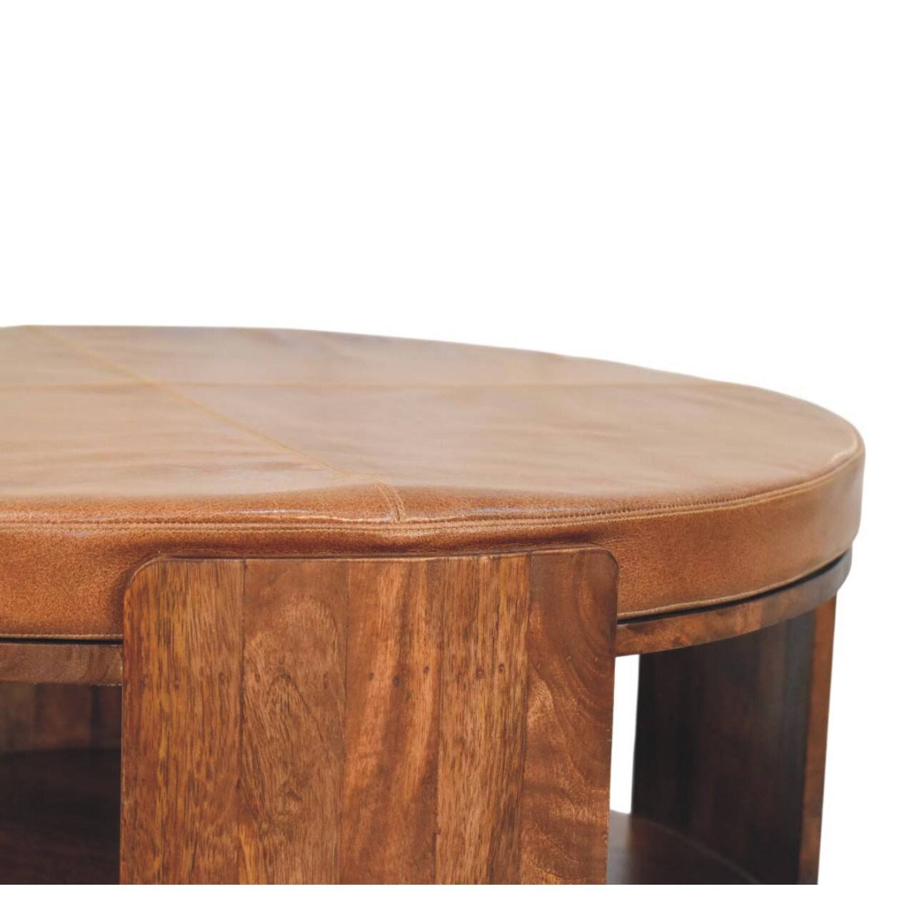 Back. Artisan Furniture - Artisan Furniture Solid Wood Savoy Leather Coffee Table - Brown.