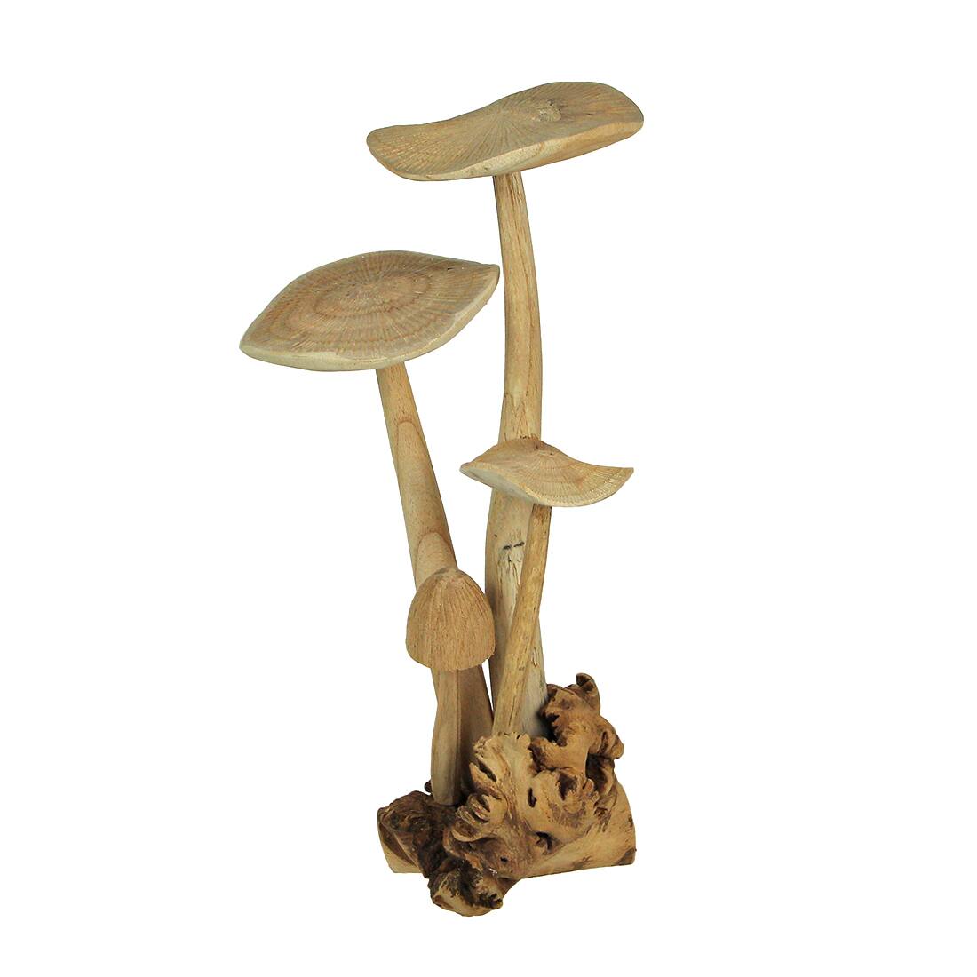 Alt View 2. Contrast Inc. - Hand Carved Indonesian Parasite Wood Mushroom Cluster Statue - Brown.