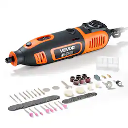 VEVOR - 84-Piece Rotary Tool Kit, 200W Mini Power Rotary Tool Corded , 6-Level Speed 8000-40000 RPM Multi-Purpose DIY Tools - Orange + Black