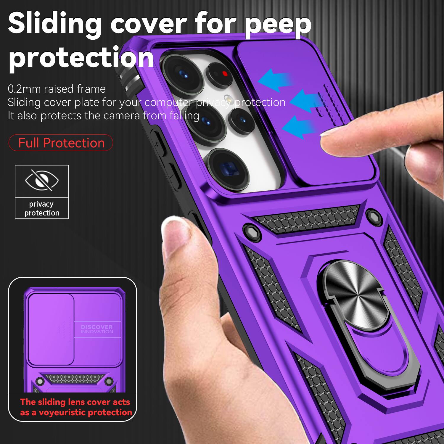 Sliding cover for peep protection

0.2mm raised frame
Sliding cover plate for your computer privacy protection
It also protects the camera from falling

Full Protection

privacy protection

The sliding lens cover acts as a voyeuristic protection