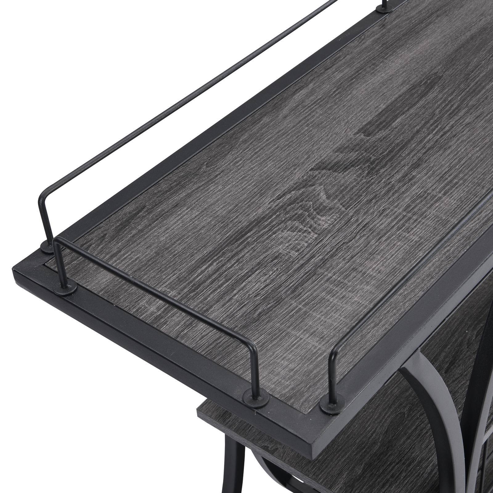 Alt View 1. Spaco - Spaco Industrial Bar Cart Kitchen Bar Cart, Serving Cart for Home with Wheels 3 -Tier Storage Shelves, for Living Room - Black+ Gray.