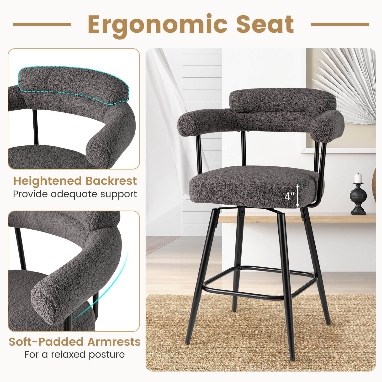 Ergonomic Seat

- Heightened Backrest
  Provide adequate support

- Soft-Padded Armrests
  For a relaxed posture

4"