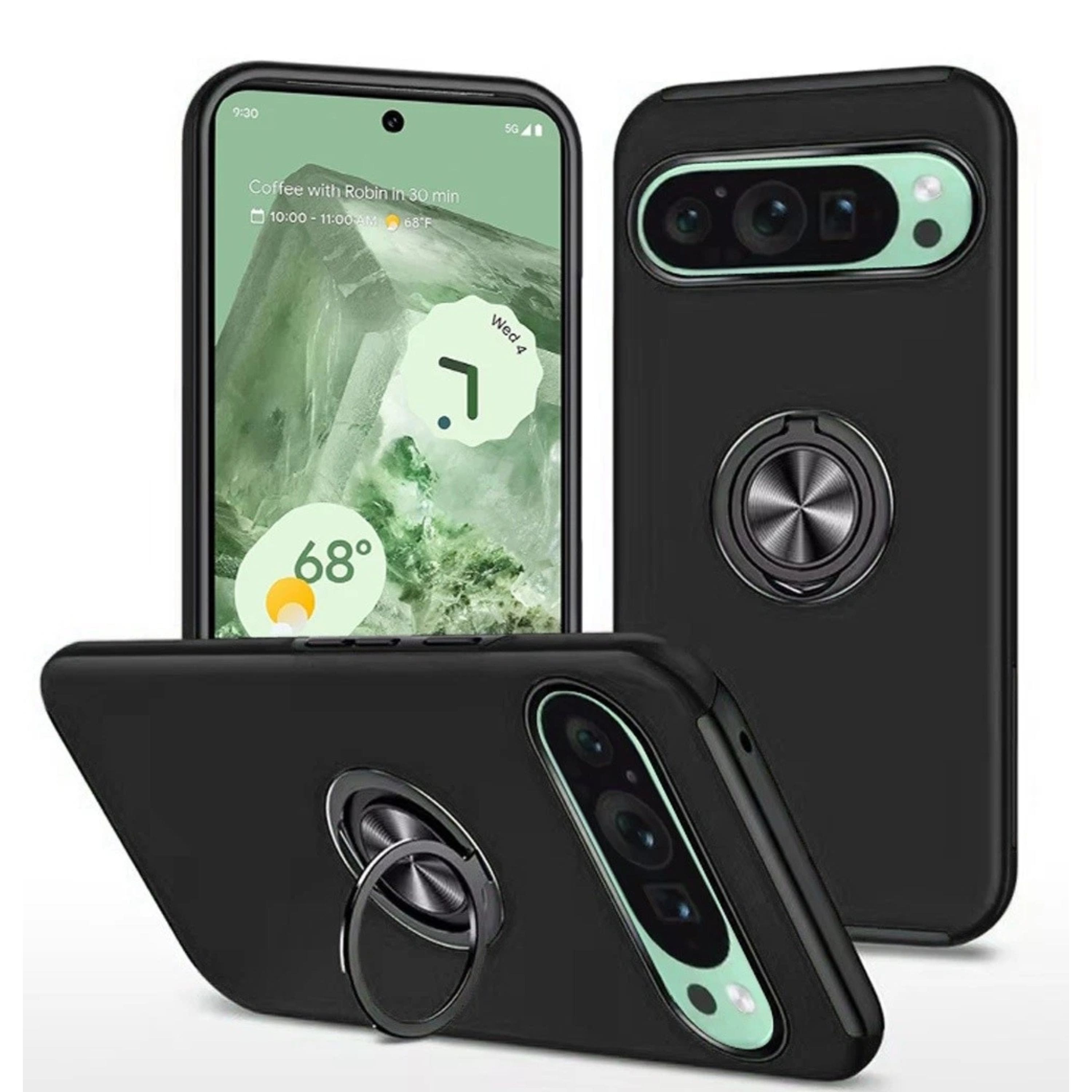 Kitcheniva - Dual Layer Magnetic Ring Phone Cover For Google Pixel 9/ 9 Pro - Black price history on PriceWatchPro