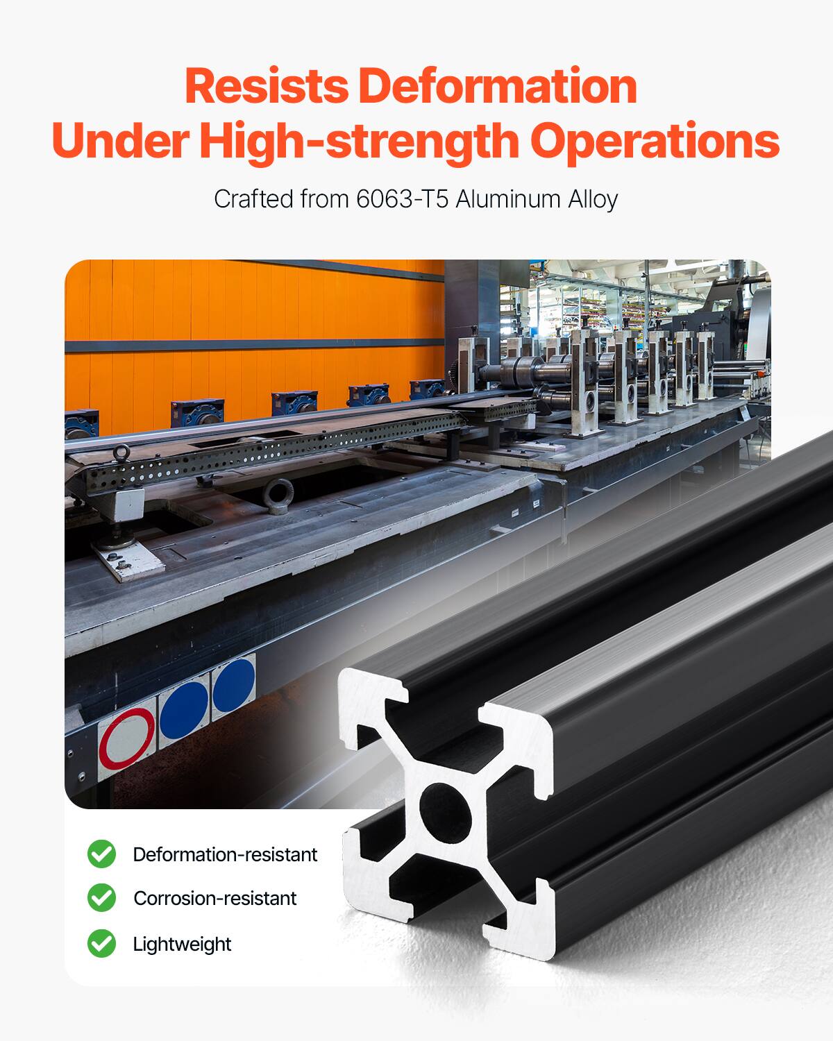 Resists Deformation Under High-strength Operations  
Crafted from 6063-T5 Aluminum Alloy  

Deformation-resistant  
Corrosion-resistant  
Lightweight
