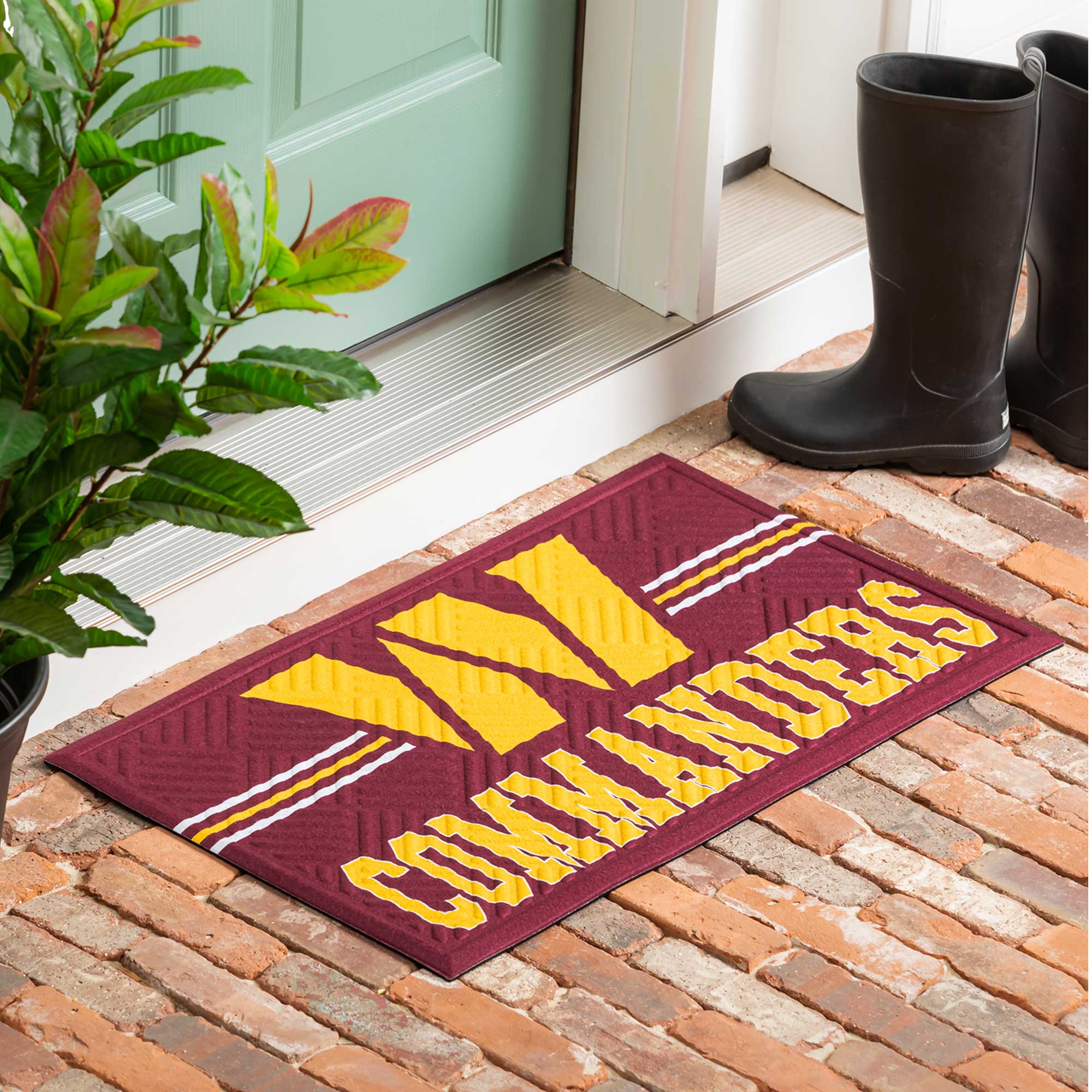 Alt View 2. Evergreen Enterprises - Washington Commanders Embossed Door Mat - Multicolor.