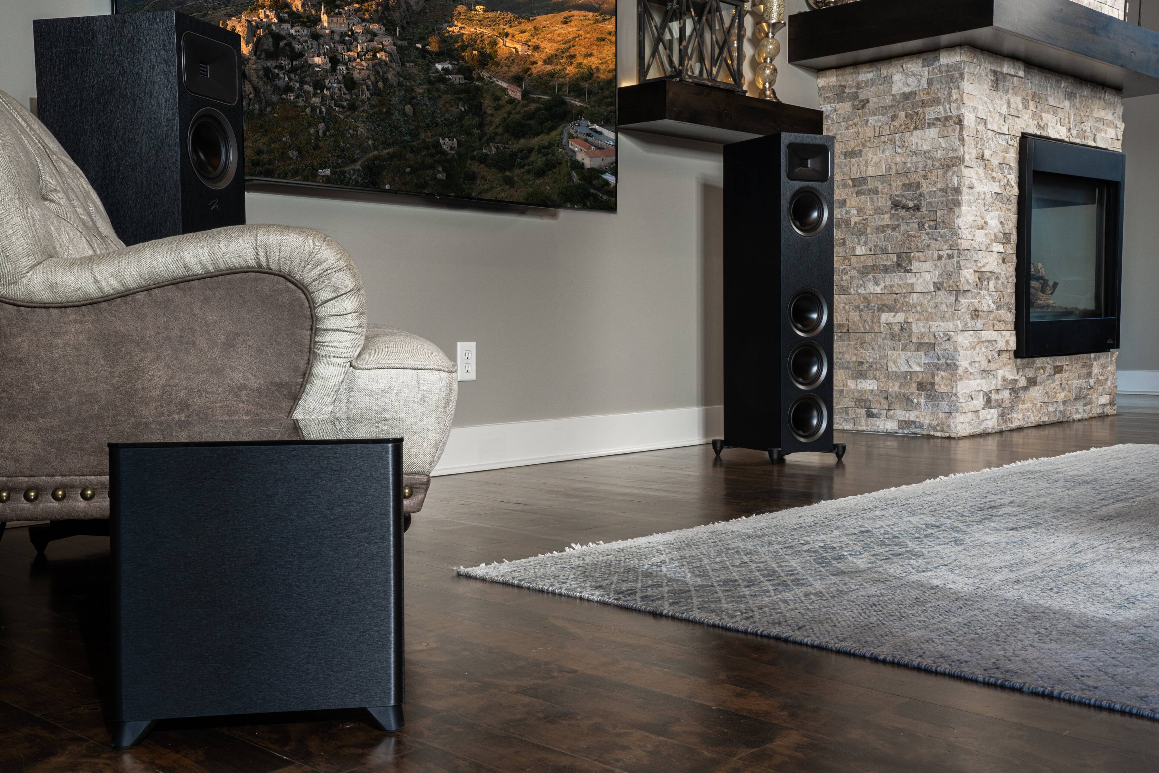 Alt View 17. MartinLogan - Dynamo Foundation 10, 10” Sealed, Powered Subwoofer, with Magnitude MT-400 Amplifier, DSP-Optimized, and Wireless Ready - Brushed Black.