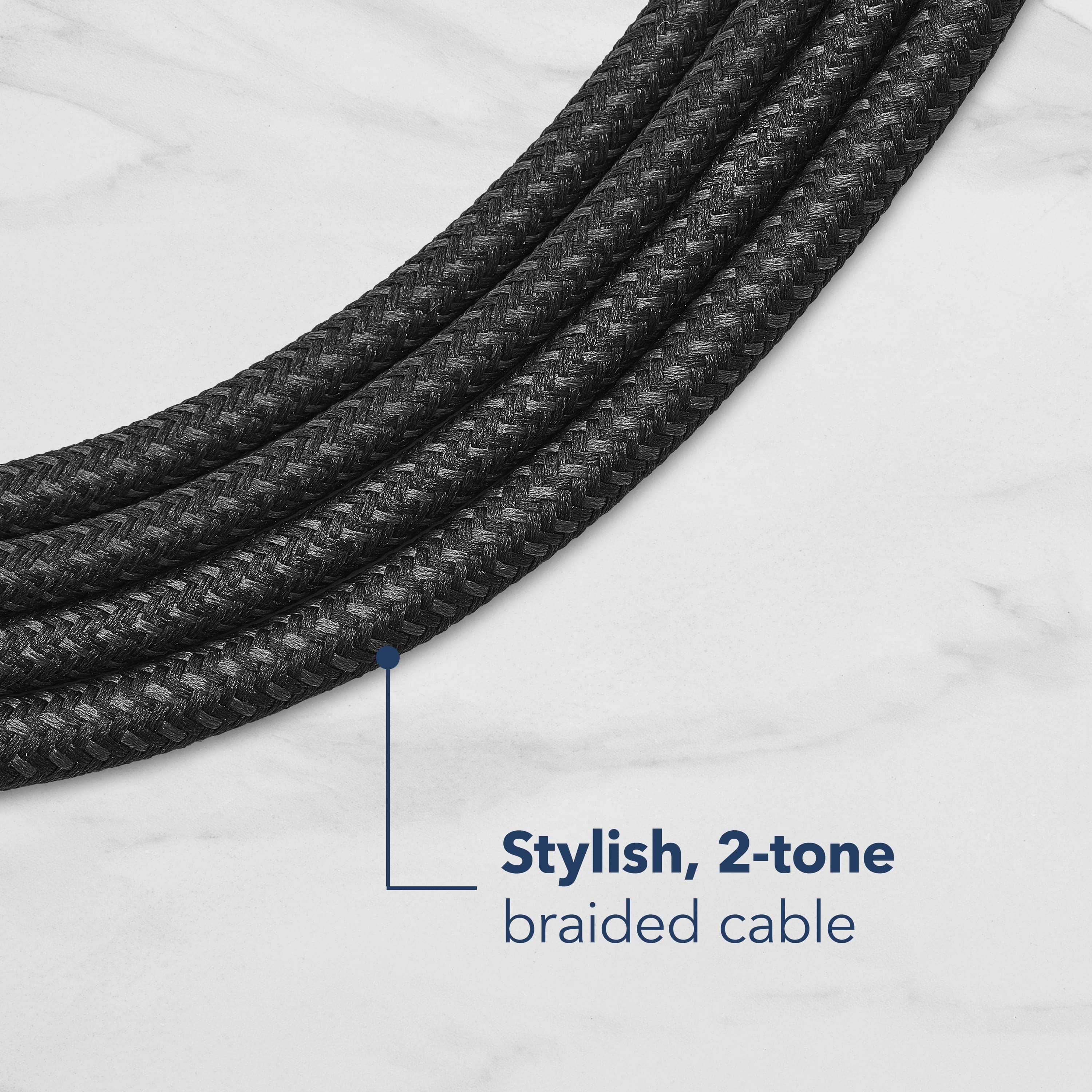 Stylish, 2-tone braided cable