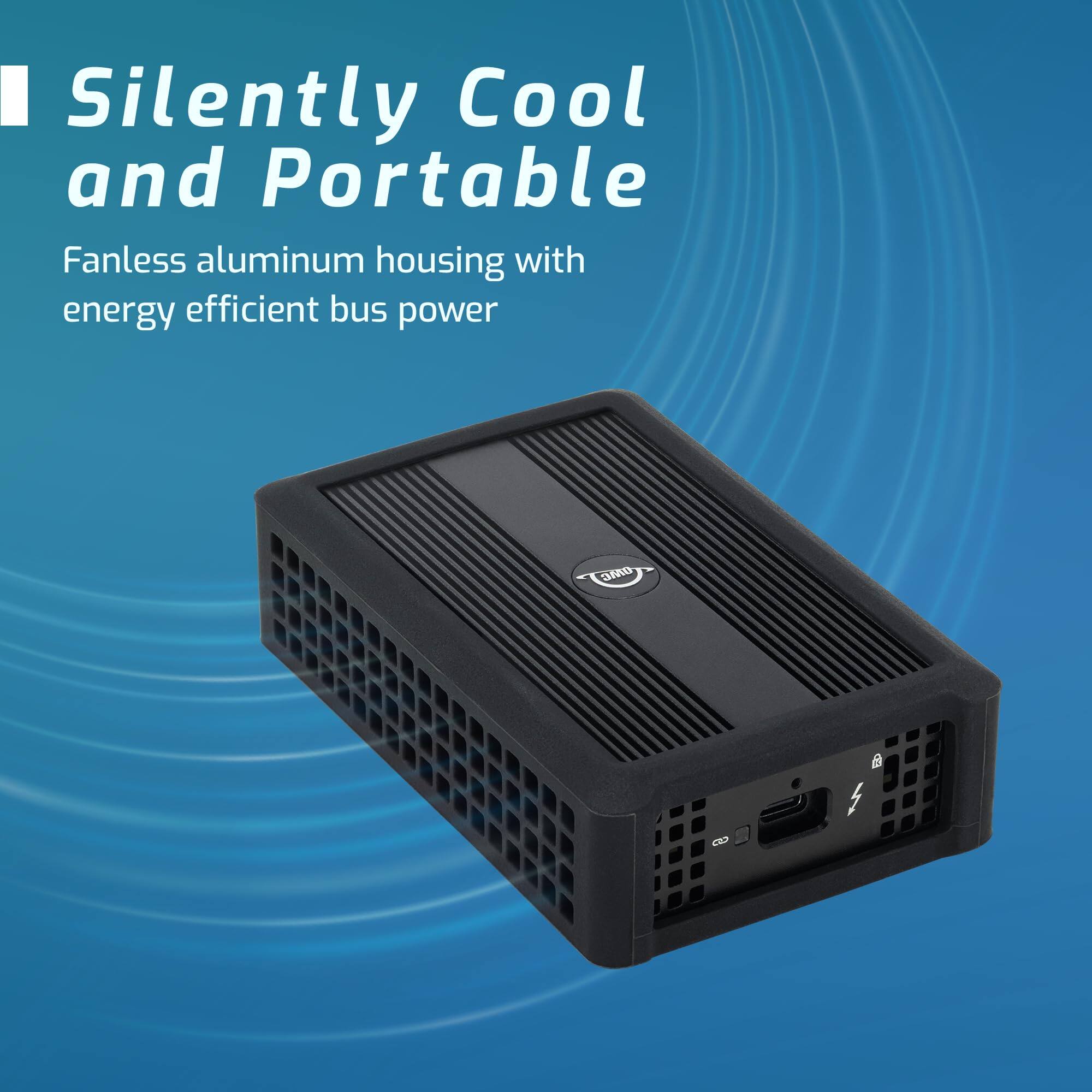 Silently Cool and Portable  
Fanless aluminum housing with energy efficient bus power