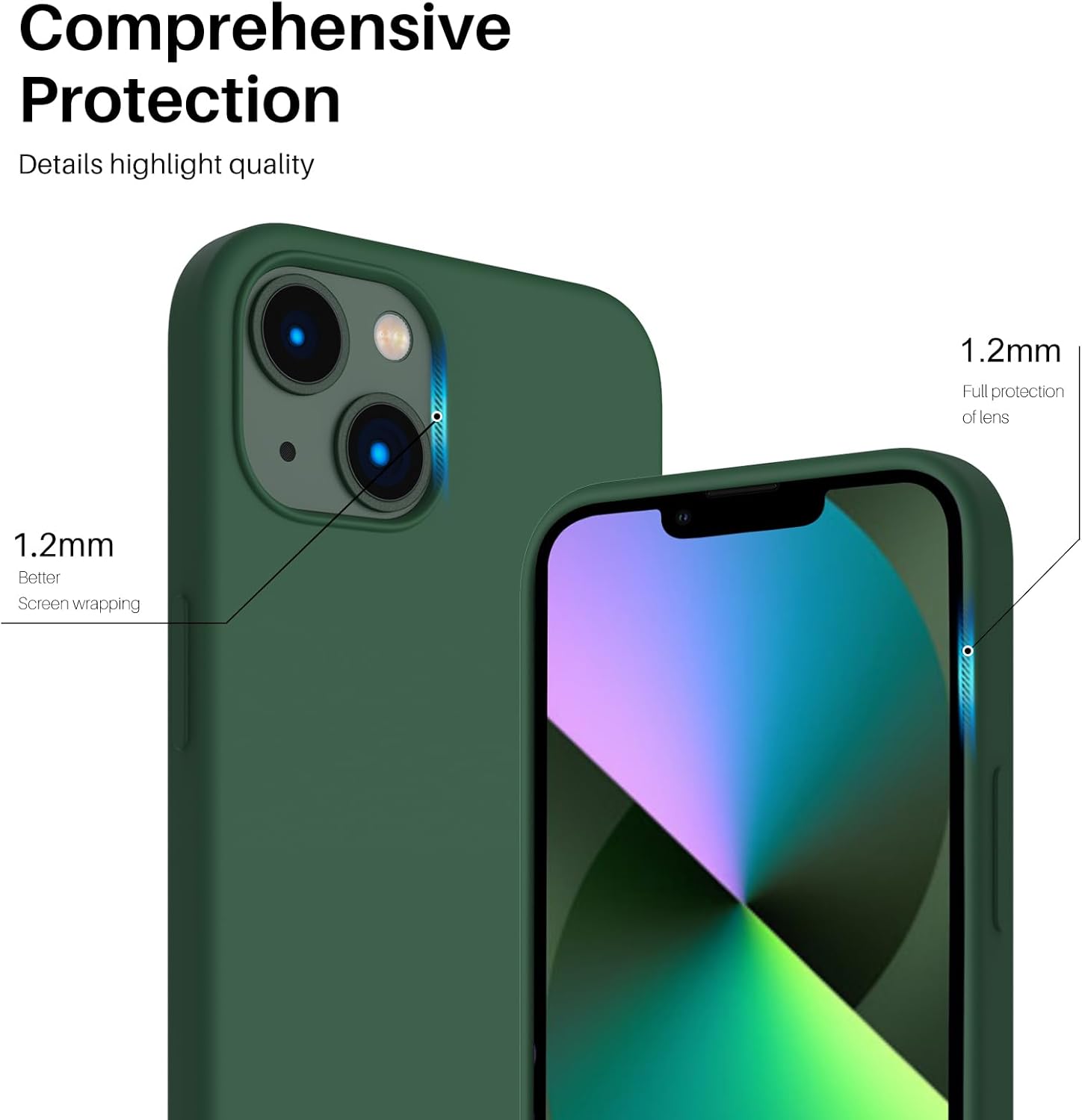 Comprehensive Protection Details highlight quality 1.2mm Full protection of lens 1.2mm Better Screen wrapping