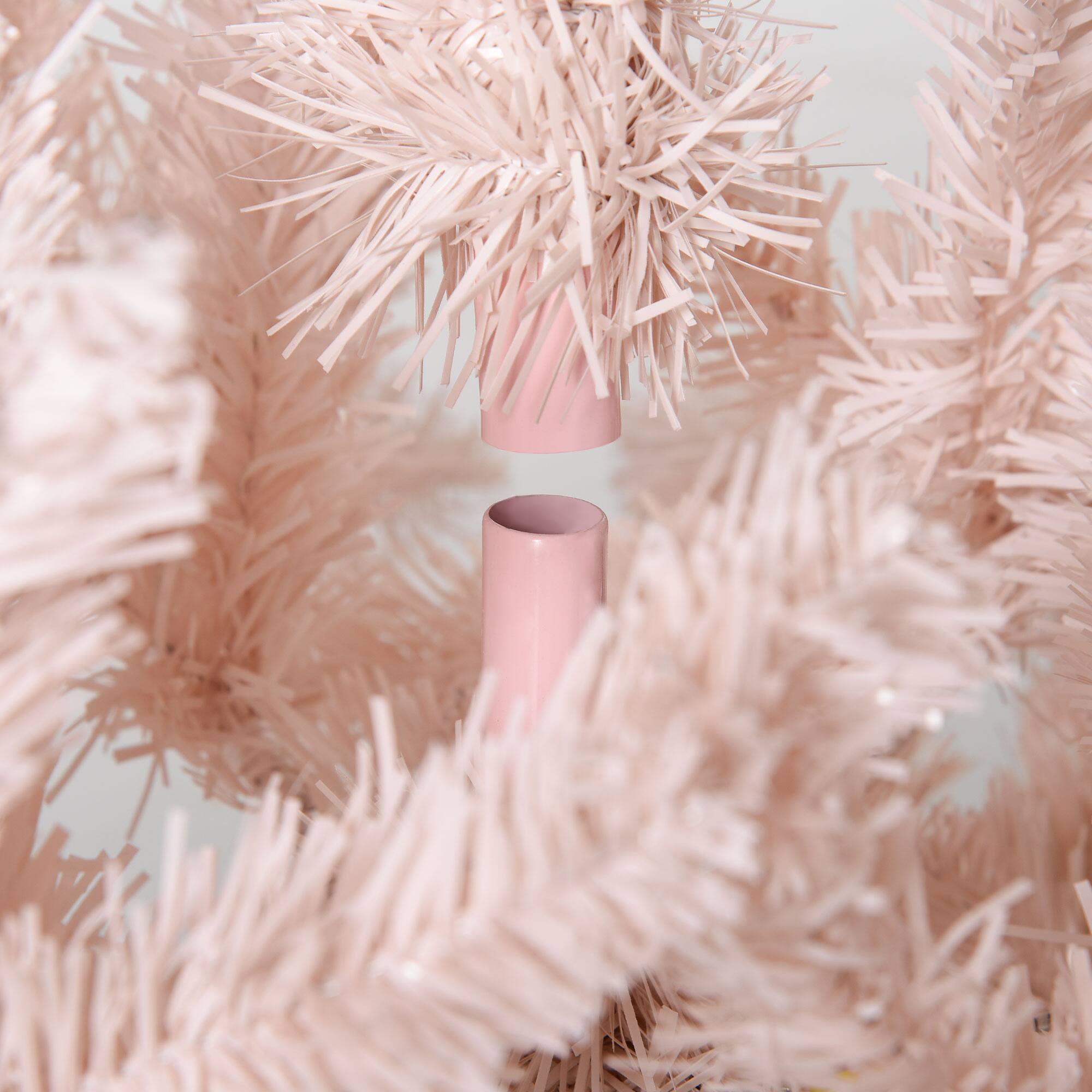 Alt View 8. Homcom - Unlit Pencil Fir Artificial Christmas Tree, Realistic Branches Steel Base - Pink.