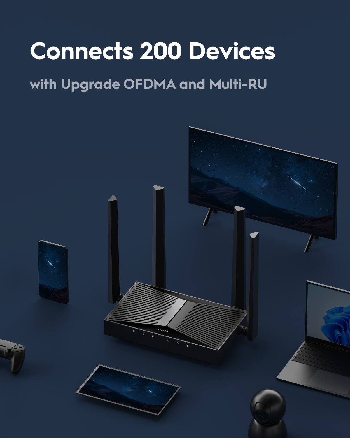 Connects 200 Devices with Upgrade OFDMA and Multi-RU
