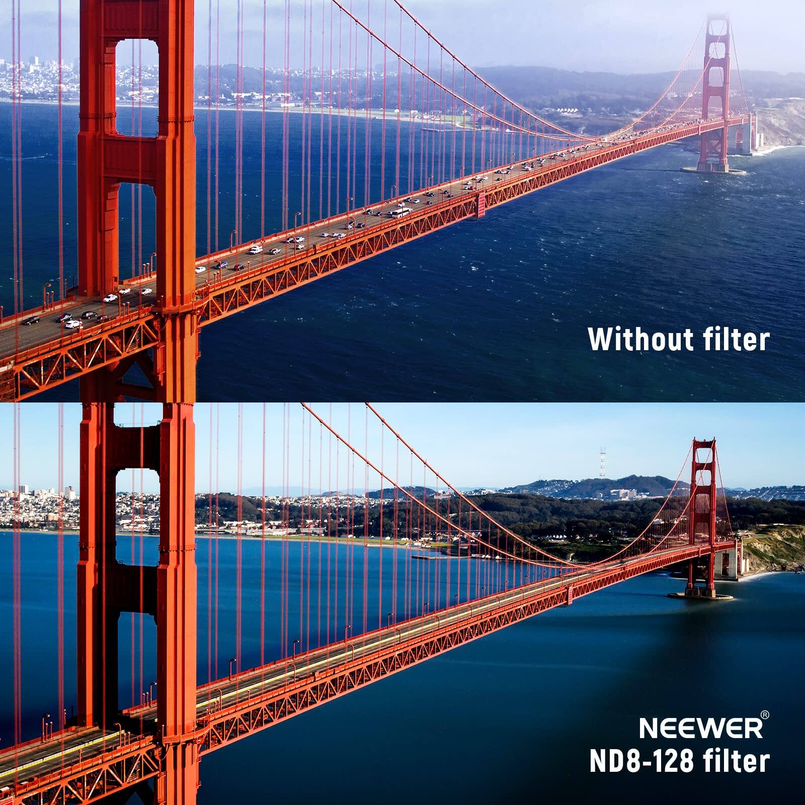 Without filter

NEEWER ND8-128 filter