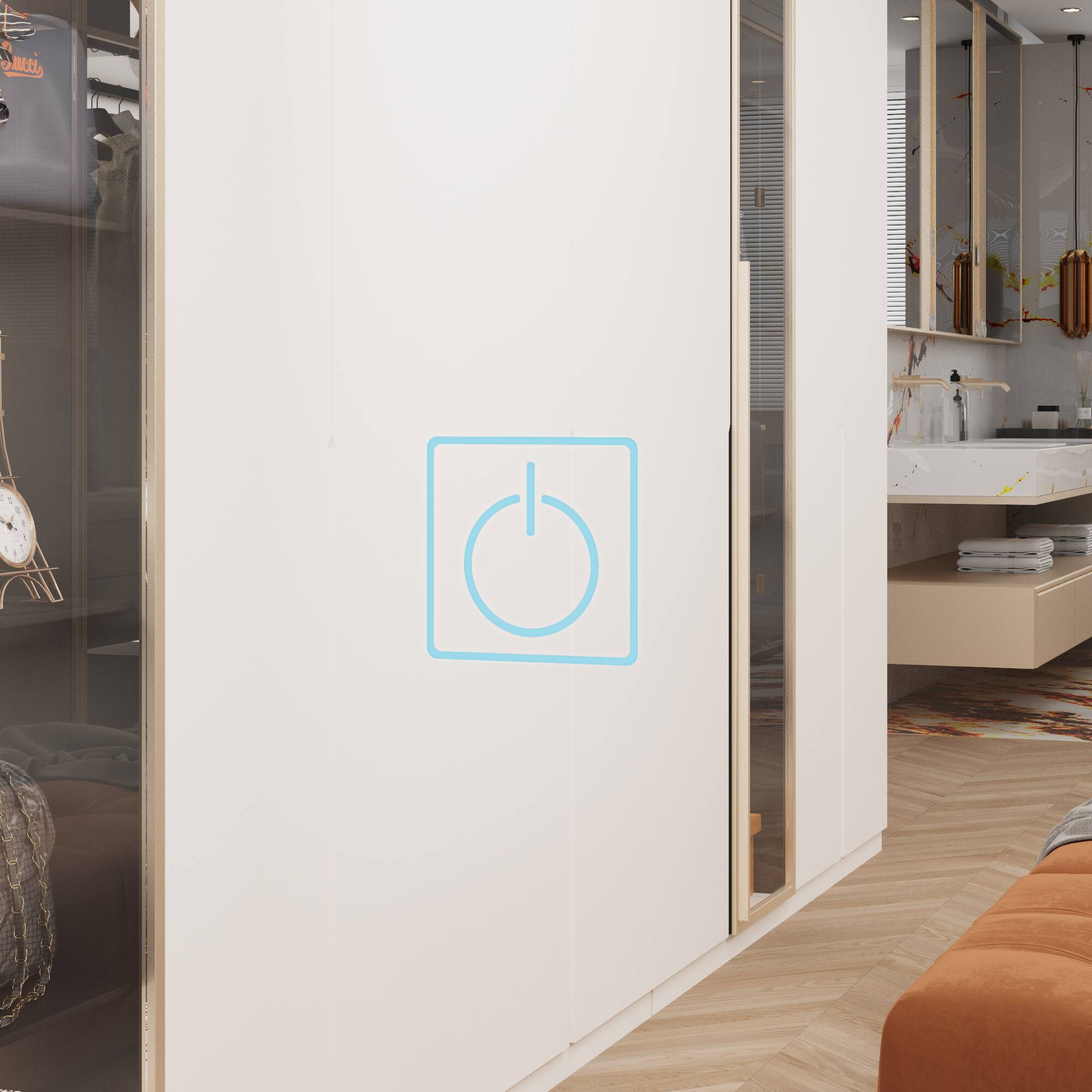 Alt View 6. Famapy - Pink Vanity with LED Full-Length Mirror, Sliding Top Storage & Drawers, Makeup Organizer for Bedroom - Pink.