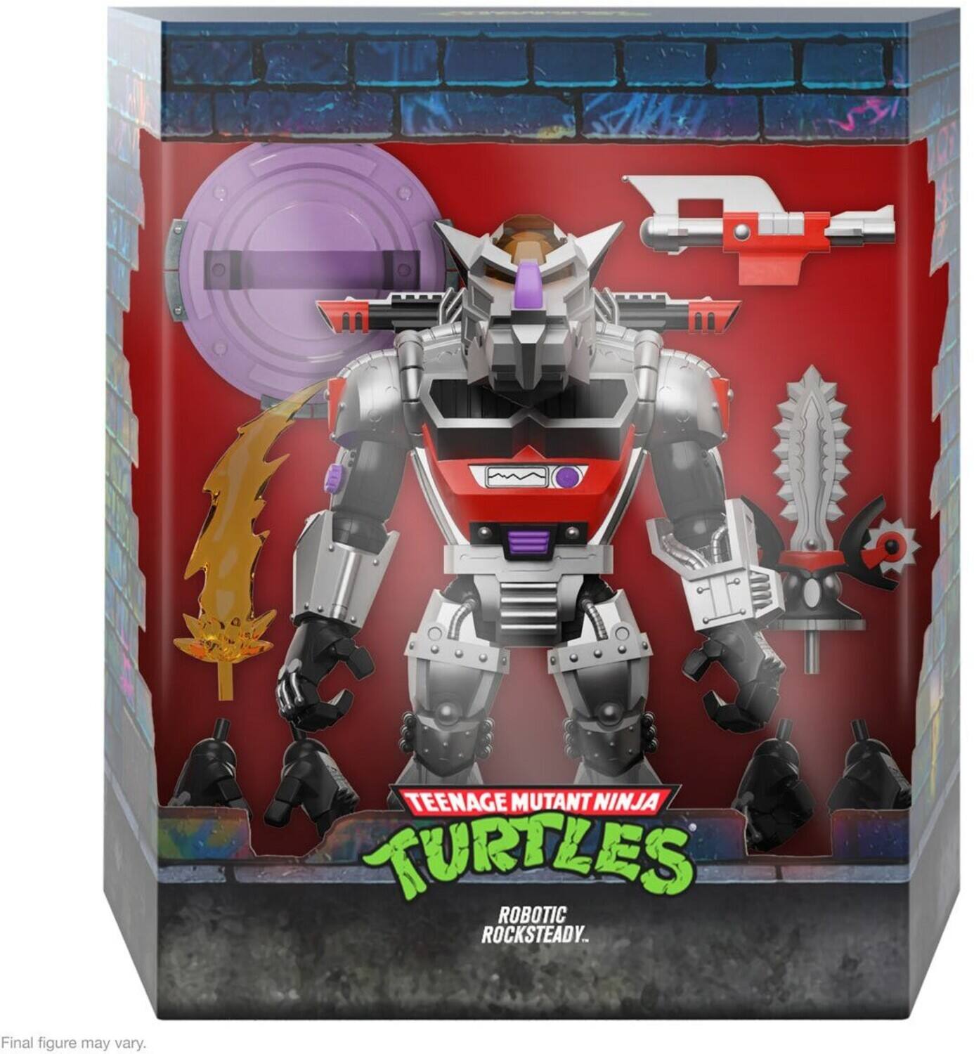 Teenage Mutant Ninja Turtles: Robotic Rocksteady. Final figure may vary.